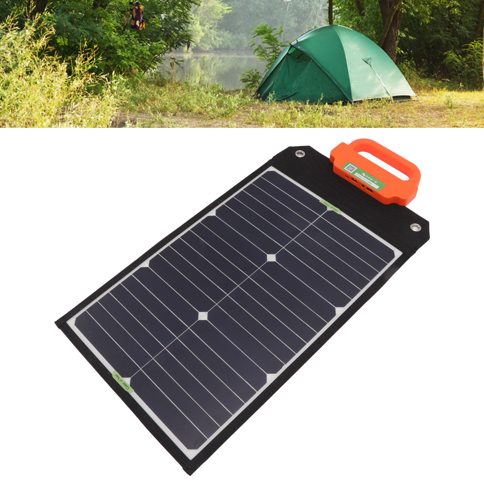 50w 18v Griff Kompatibel Mit Monokristallinen Solarzellen, Schnellladefunktion, Zwei Usb-anschlüsse, Tragbare Stromerzeugung Für Reisen Im Freien.