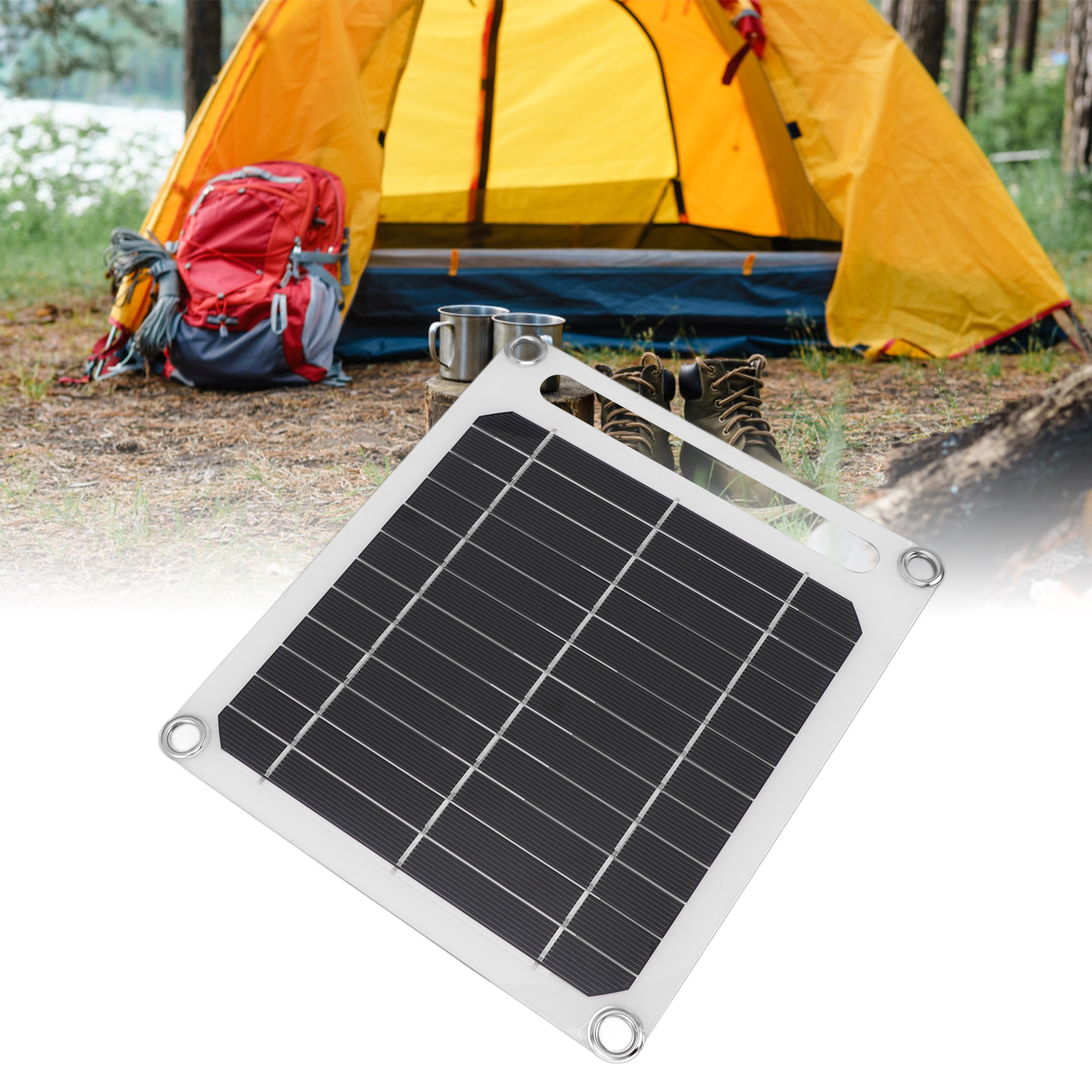 6w 5v Monokristallines Solarmodul Für Das Laden Im Freien, Notladung Über Typ-c Mit Mehreren Schnittstellen, Neue Energiequelle