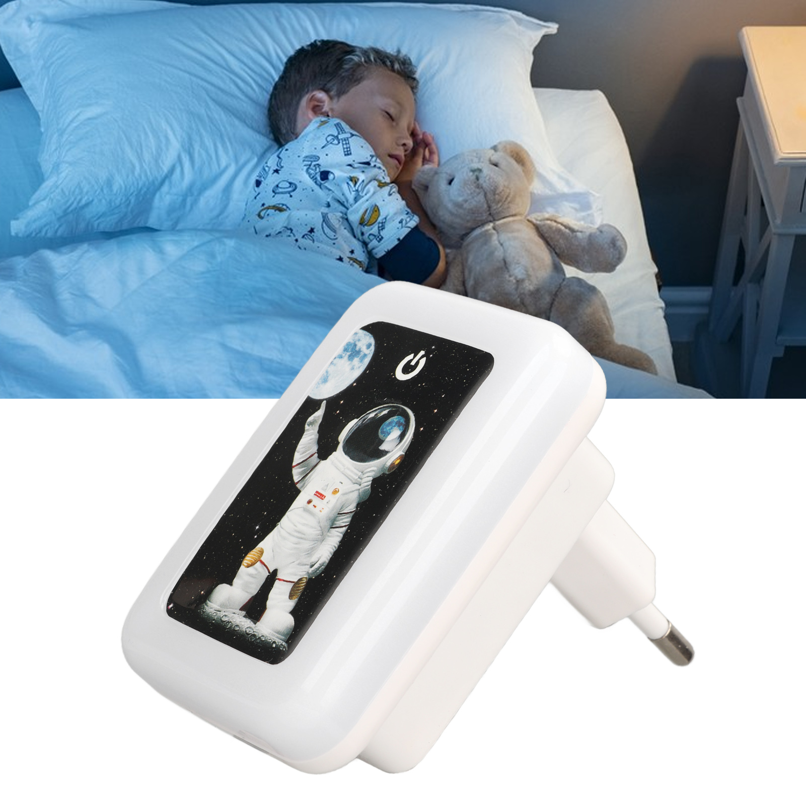 5v 2,4a Adapter Mit Led-nachtlicht, 3 Farbtemperatureinstellungen, Dualer Usb-schnittstelle, Berührungsschalter, Kleines Nachtlicht-ladegerät/nachtlicht Für Den Nachttisch.