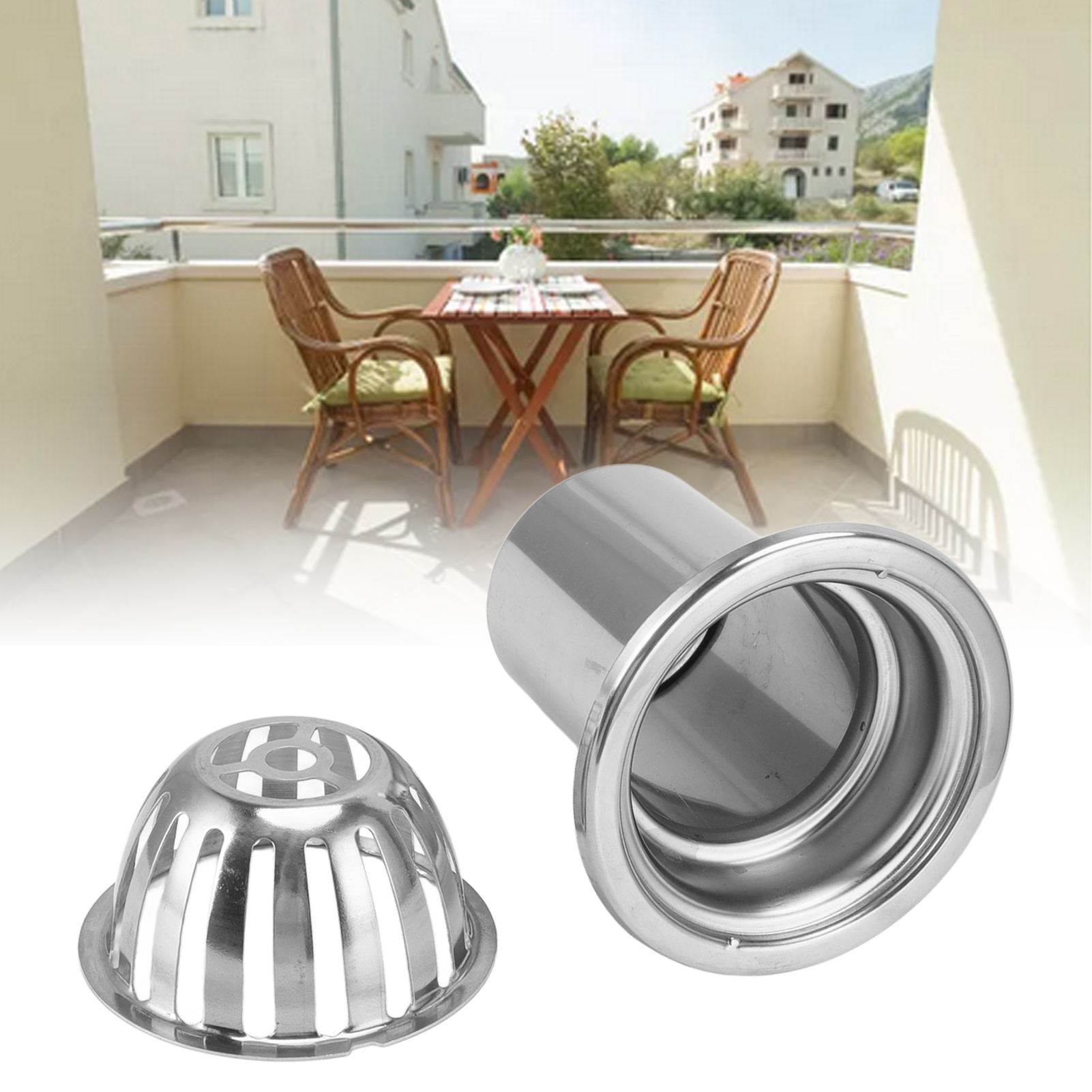 Edelstahl-regenwasserablaufgitter Für Den Außenbereich, Verstopfungsfrei, Für Balkon, Terrasse Oder Garten, Durchmesser 10 Cm (4 Zoll).