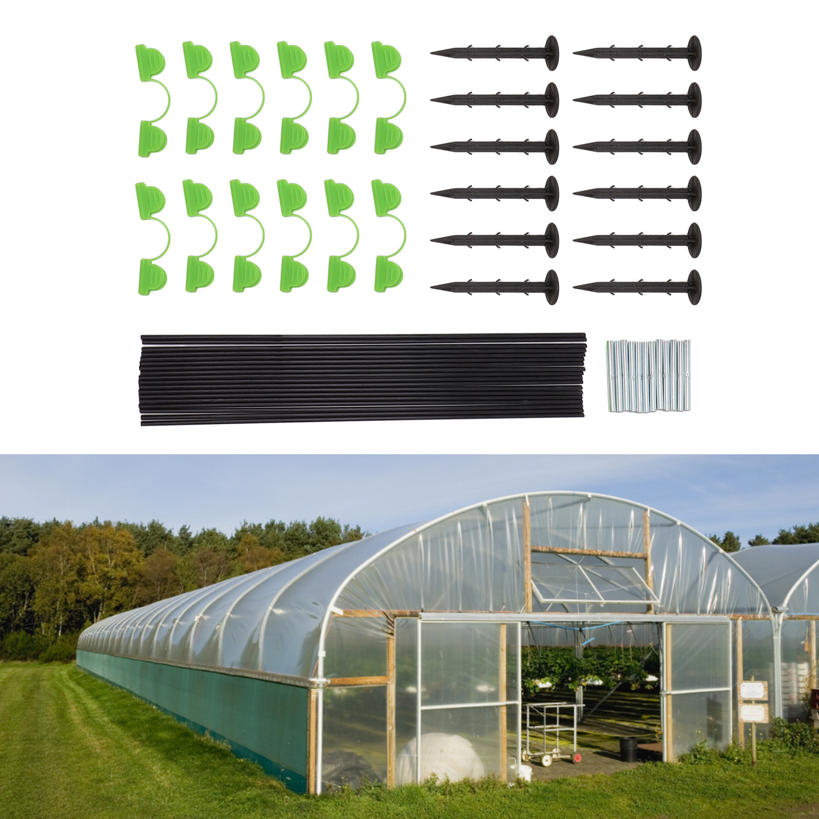 Gewächshausbogenrahmen, Fiberglas-pfostenklammern, Fiberglaspfosten, Gartenbogen, Filmclips Und Zubehör