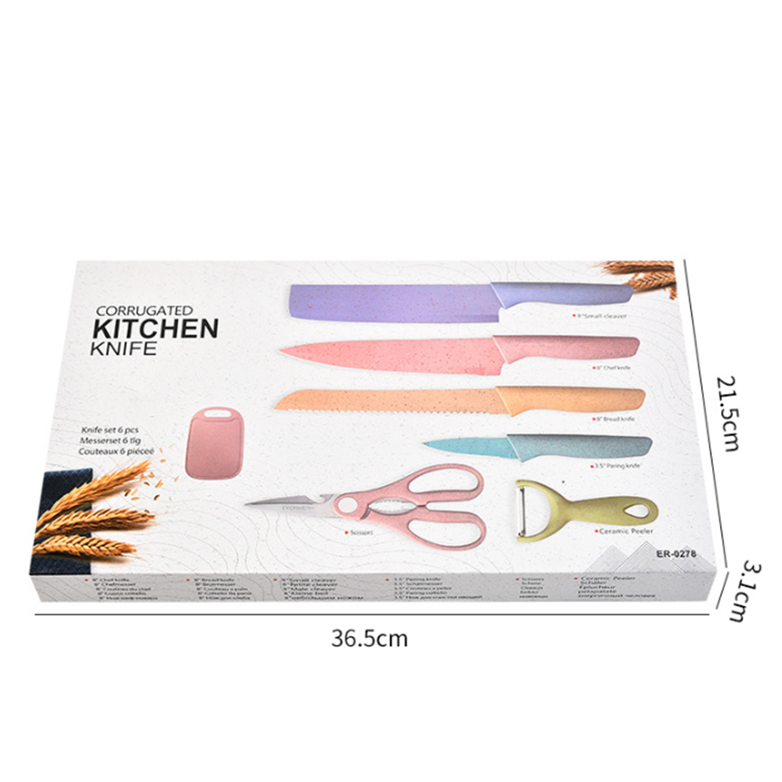 Set Aus Sieben Strohmessern