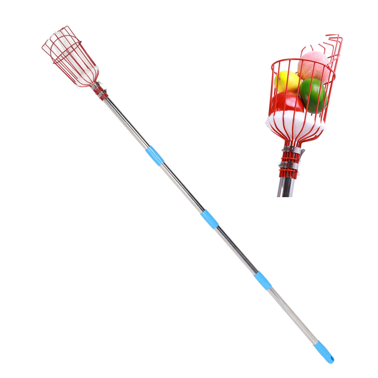 Obstpflücker Aus Edelstahl, Erntegerät, Gartengerät, 4-teilig