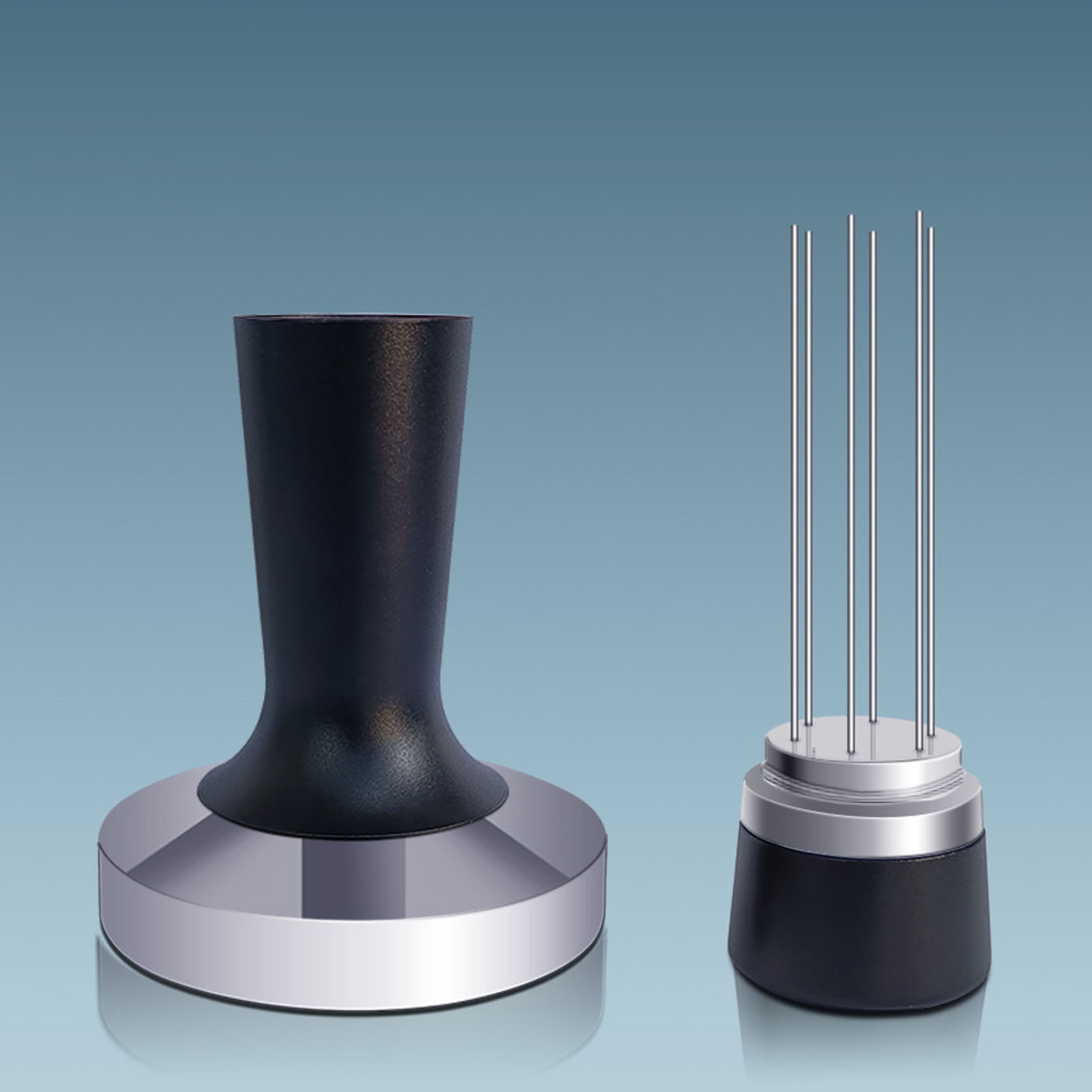 Kaffeetamper, Edelstahl-kaffeemaschine, 2-in-1-pulverdosierwerkzeug, 58 Mm.