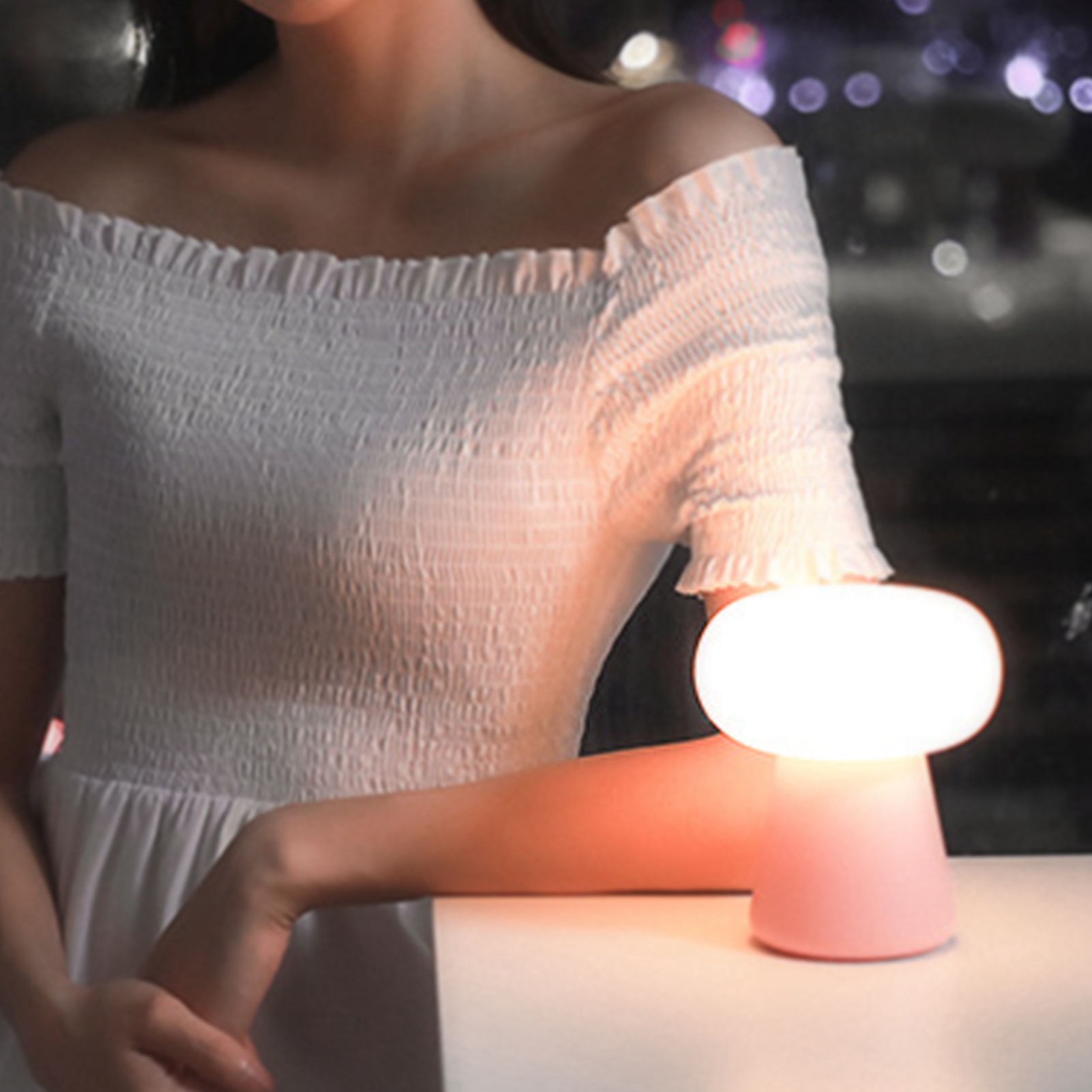 Wolkenpilzförmiges Nachtlicht Mit Bewegungssensor, Ferngesteuertes Nachttischlicht, Originelles Geschenk Für Kinder, Nachttischlampe Zum Stillen, Weißes Licht, Usb-aufladbar, Stimmungsvolles Nachtlich