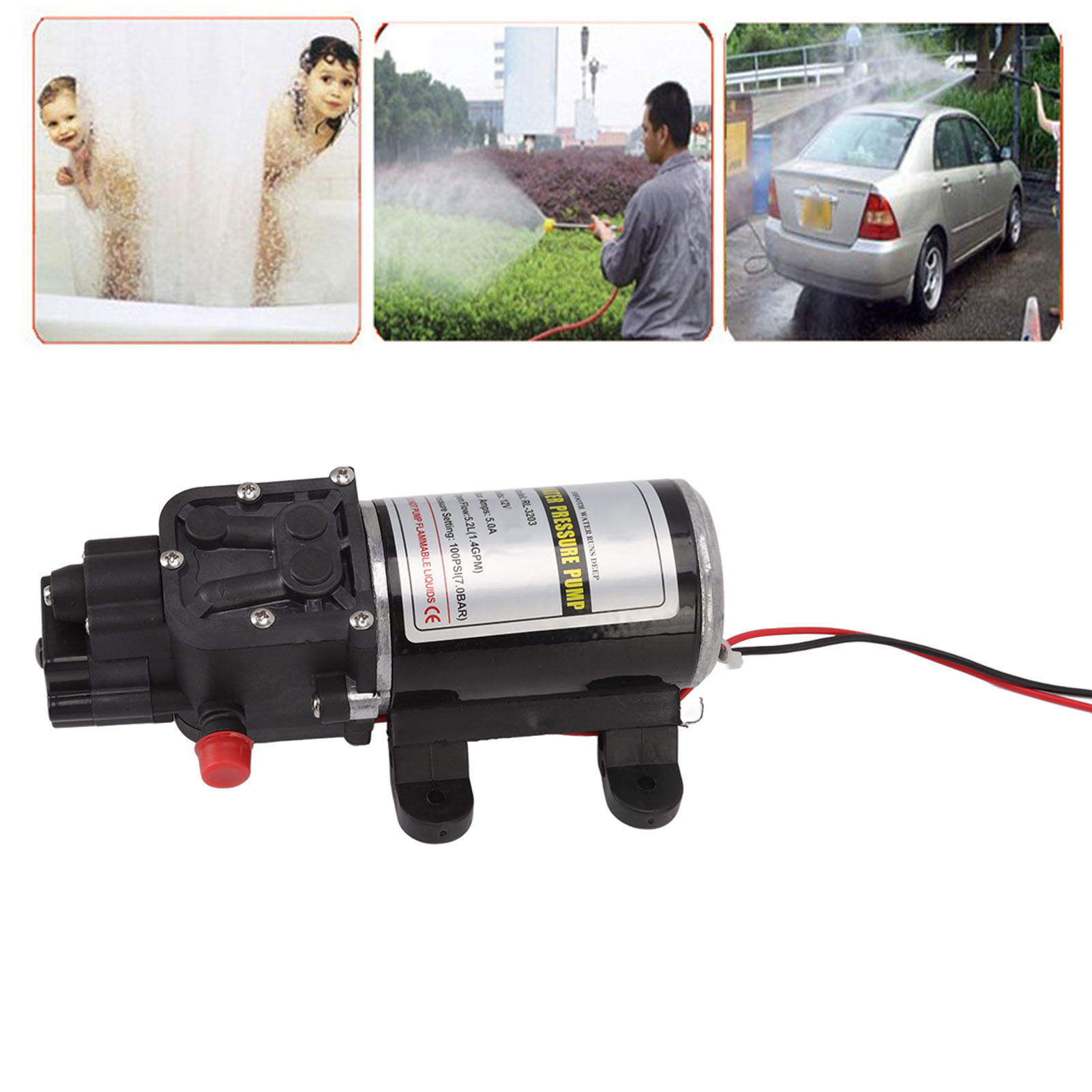 Automatische Membranpumpe, Einfach Zu Installieren, Intermittierende Elektrische Membranpumpe, Sprühpumpe, Hochdruckpumpe, Pumpe Für Reinigungsgeräte, Modell Rl-3203.