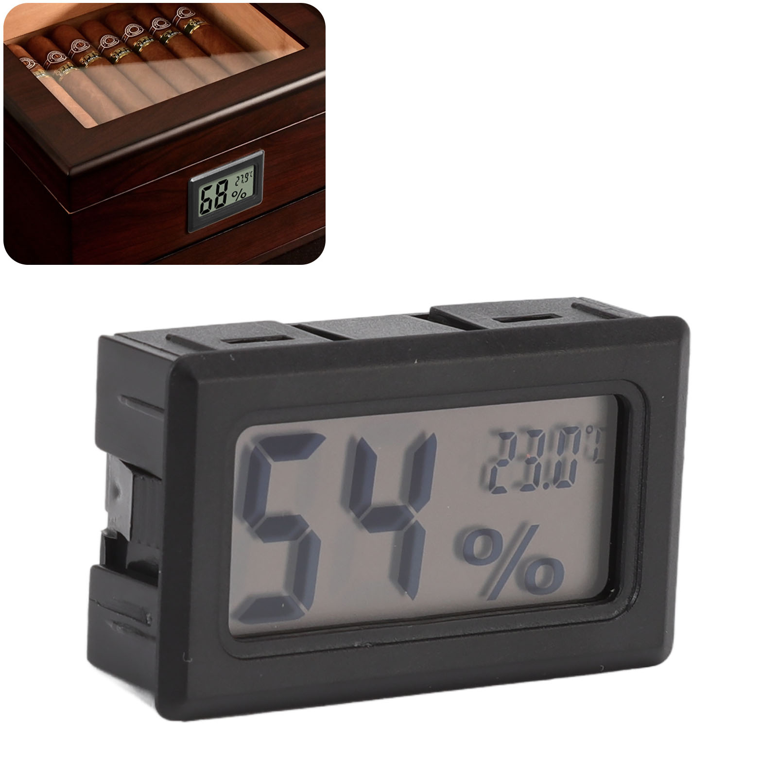Digitales Thermometer Und Hygrometer Für Schließfächer, Luftbefeuchter Und Hygrometer Für Zigarren, Integriertes Elektronisches Thermometer Und Hygrometer.