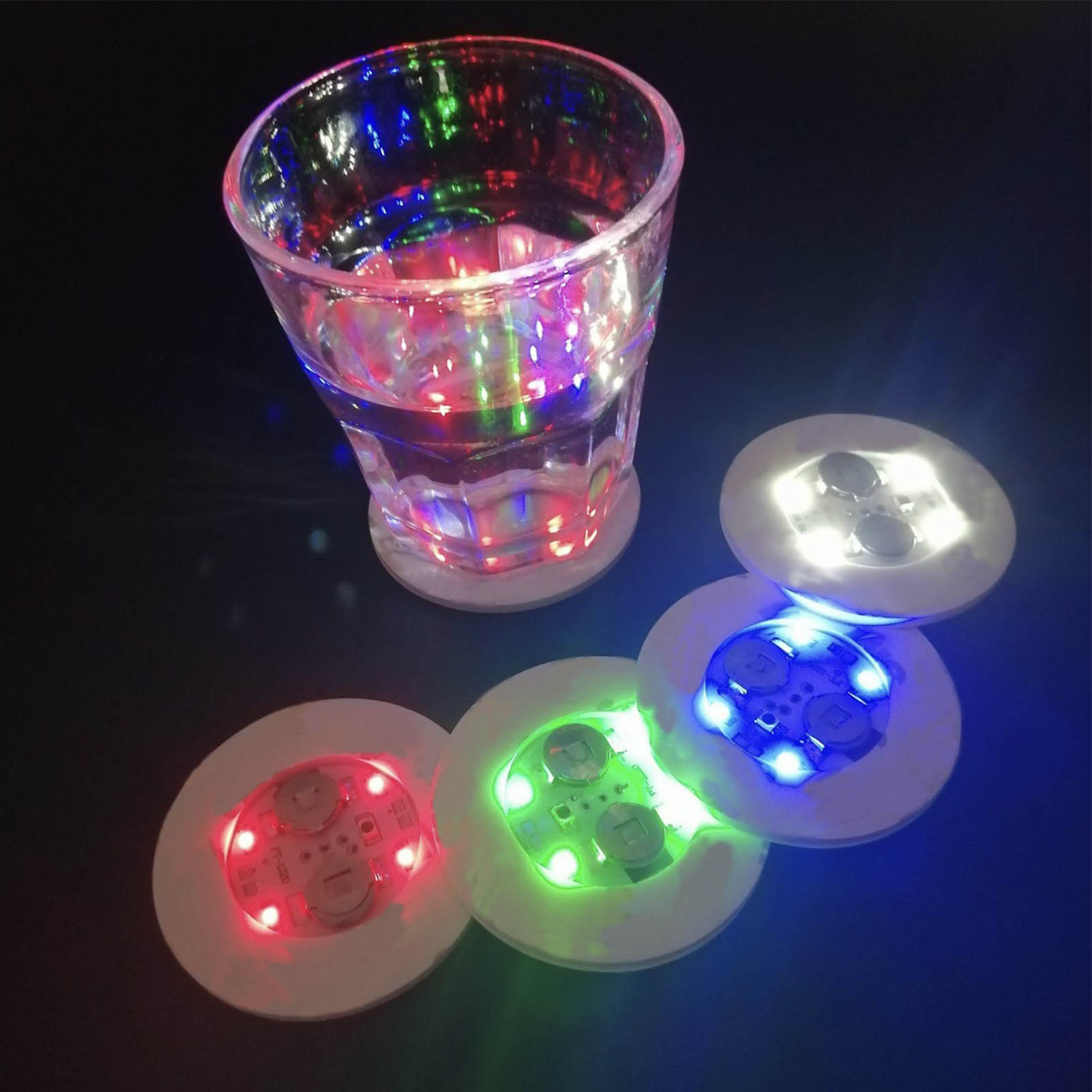 Led-beleuchtete Untersetzer, Bunte Blinkende Aufkleber Für Flaschen, Leuchtende Untersetzer Für Straßenhändler, Milchteebecher, Bars Und Nachtclubs.