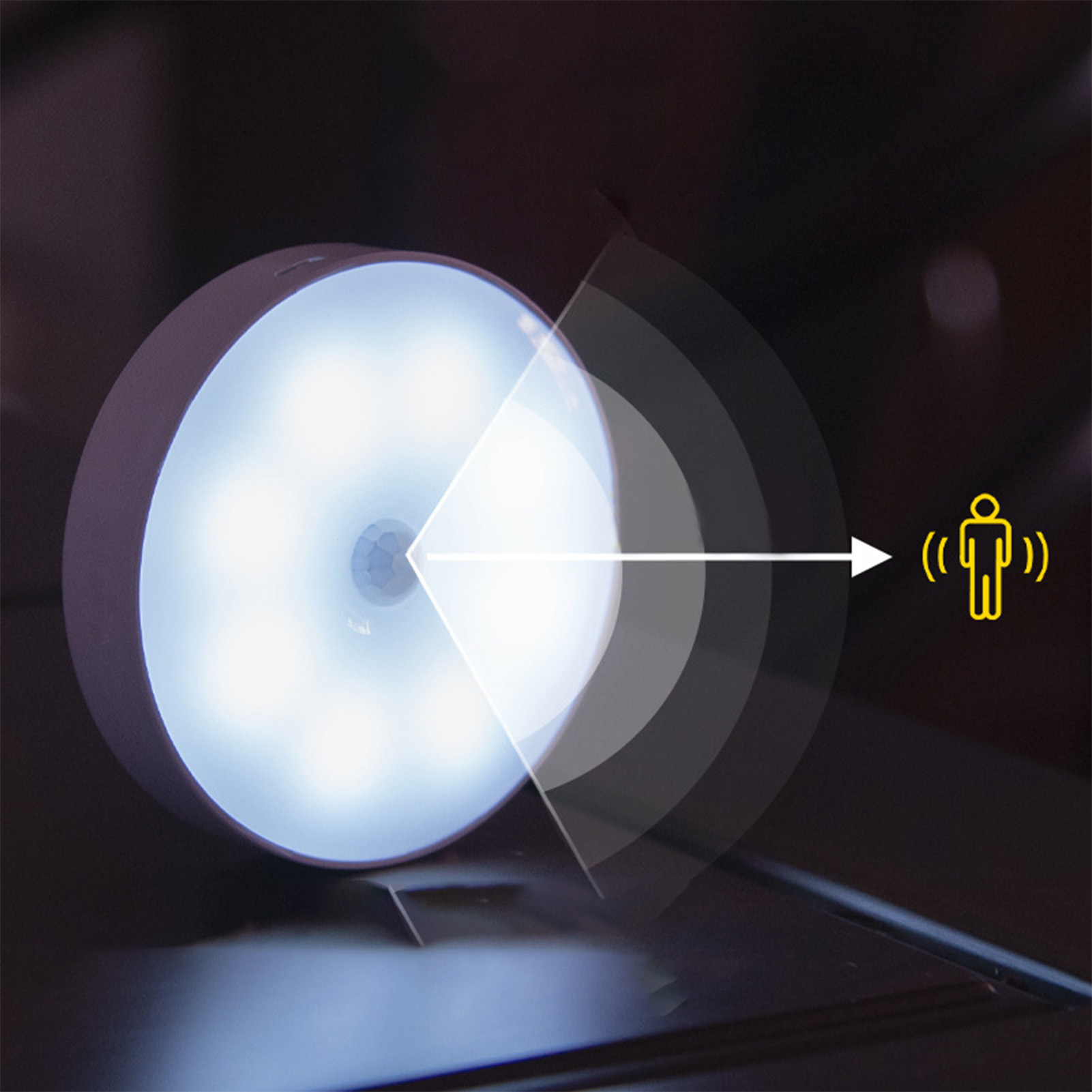 Intelligente Nachttischlampe Mit Körpererkennung 4 Leds Für Zuhause, Straßenhändler Und Schränke, Wiederaufladbar, Bestseller