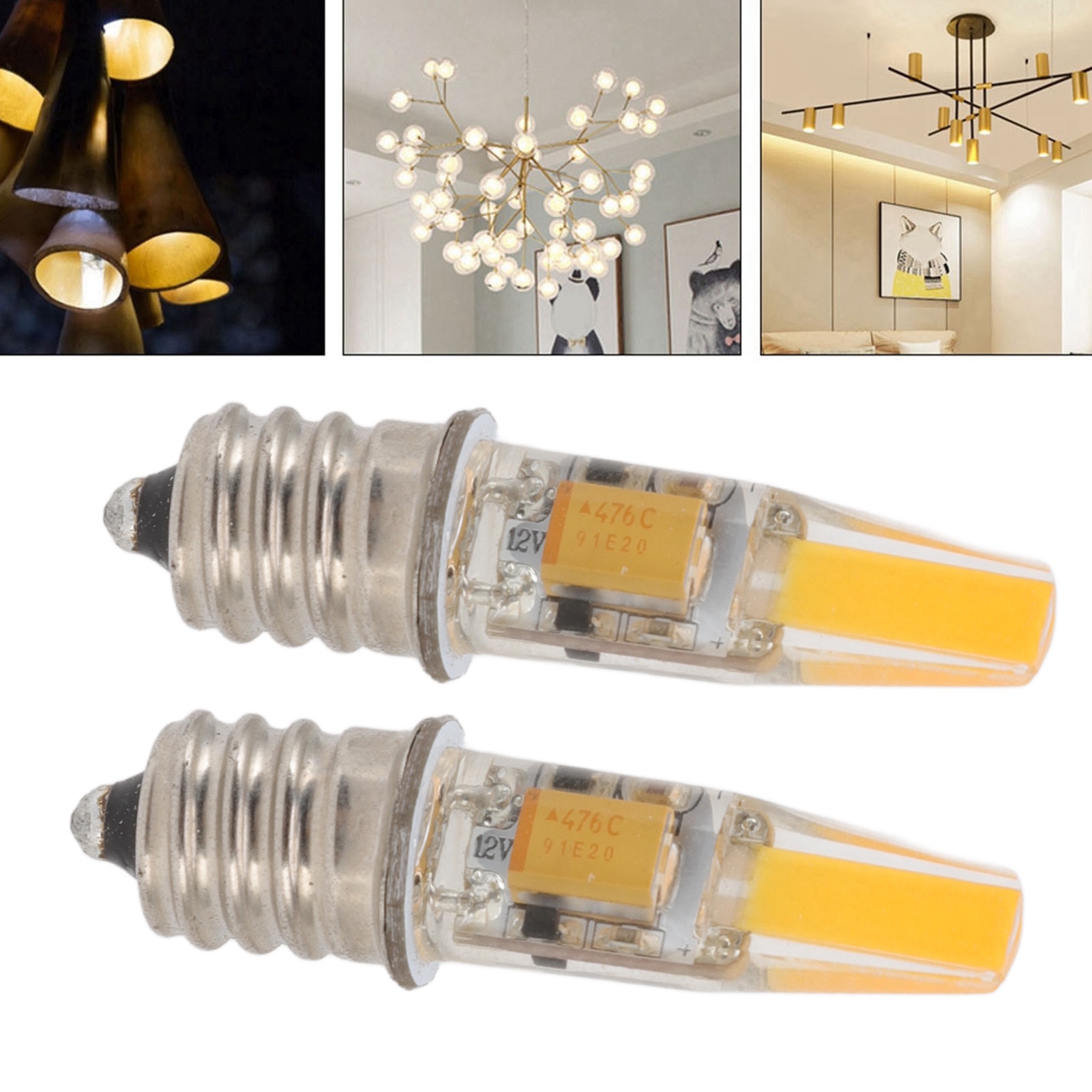 E12 2w Mini-led-lampe, 12v-ersatzlampe, Warmweißes Licht (3000k)