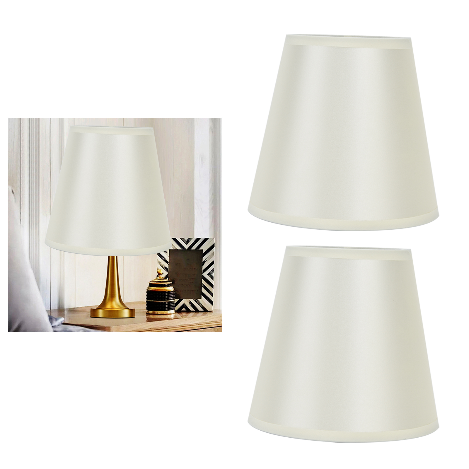 Lampenschirm Aus Stoff, Europäischer Minimalistischer Stil, Zweiteiliger Klemmlampenschirm, Kompatibel Mit Lampen Mit E14-sockel (tischlampen, Stehlampen, Pendelleuchten, Wandleuchten, Pt11).