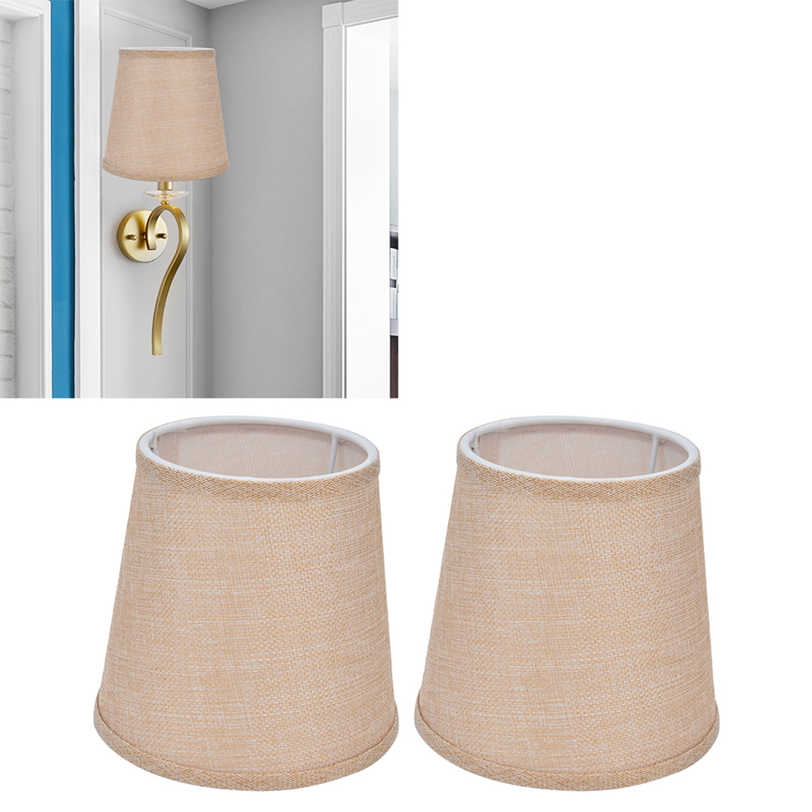 Lampenschirm Aus Stoff, Europäischer Minimalistischer Stil, Grobes Aprikosenfarbenes Leinenfinish, Geeignet Für Lampen Mit E14-schraubsockel, Stehlampen, Tischlampen, Pendelleuchten Und Wandleuchten.