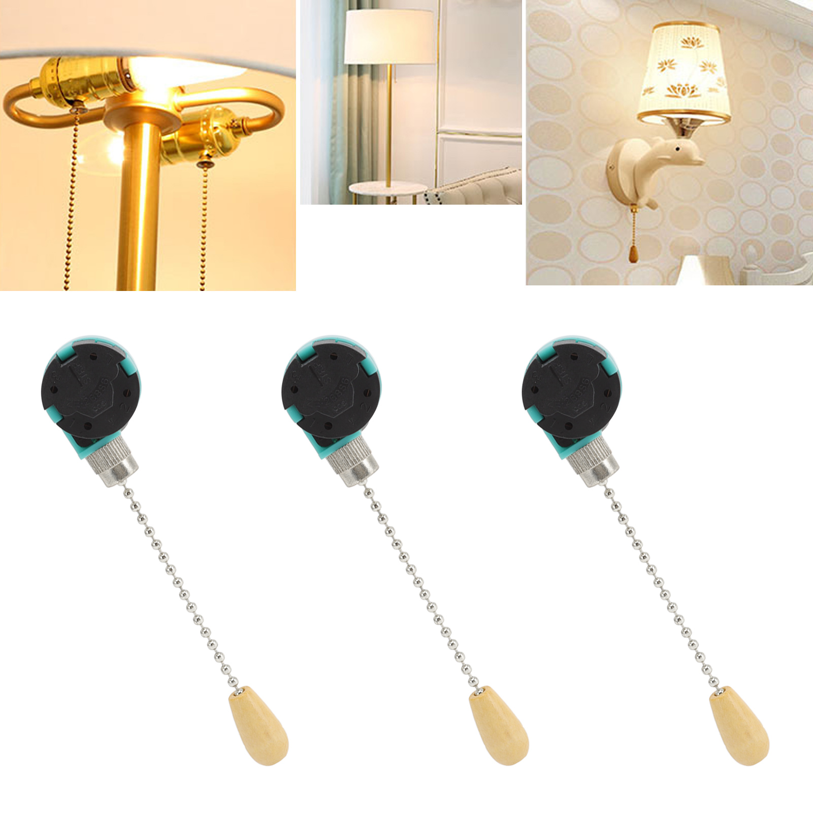 3-stufiger, 4-adriger Deckenventilatorschalter Mit Kabeldurchführung, Ersatzteile Für Kronleuchter, Ventilatoren, Lampen Und Wandleuchten, Chromfarbe.