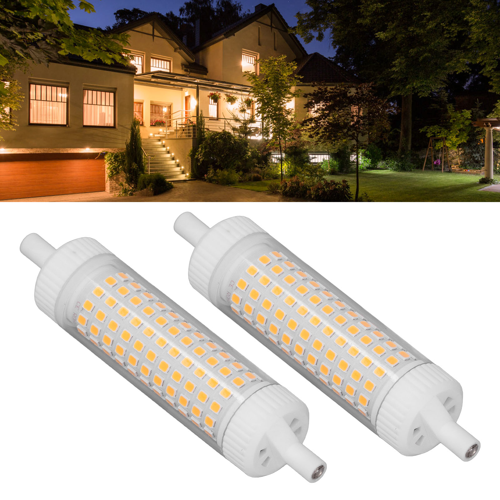 R7s Led-lampe, 118 Mm, Dimmbar, 15 W, Doppelseitiger Strahler, 154 L Led-lampe Mit Warmweißem Licht.