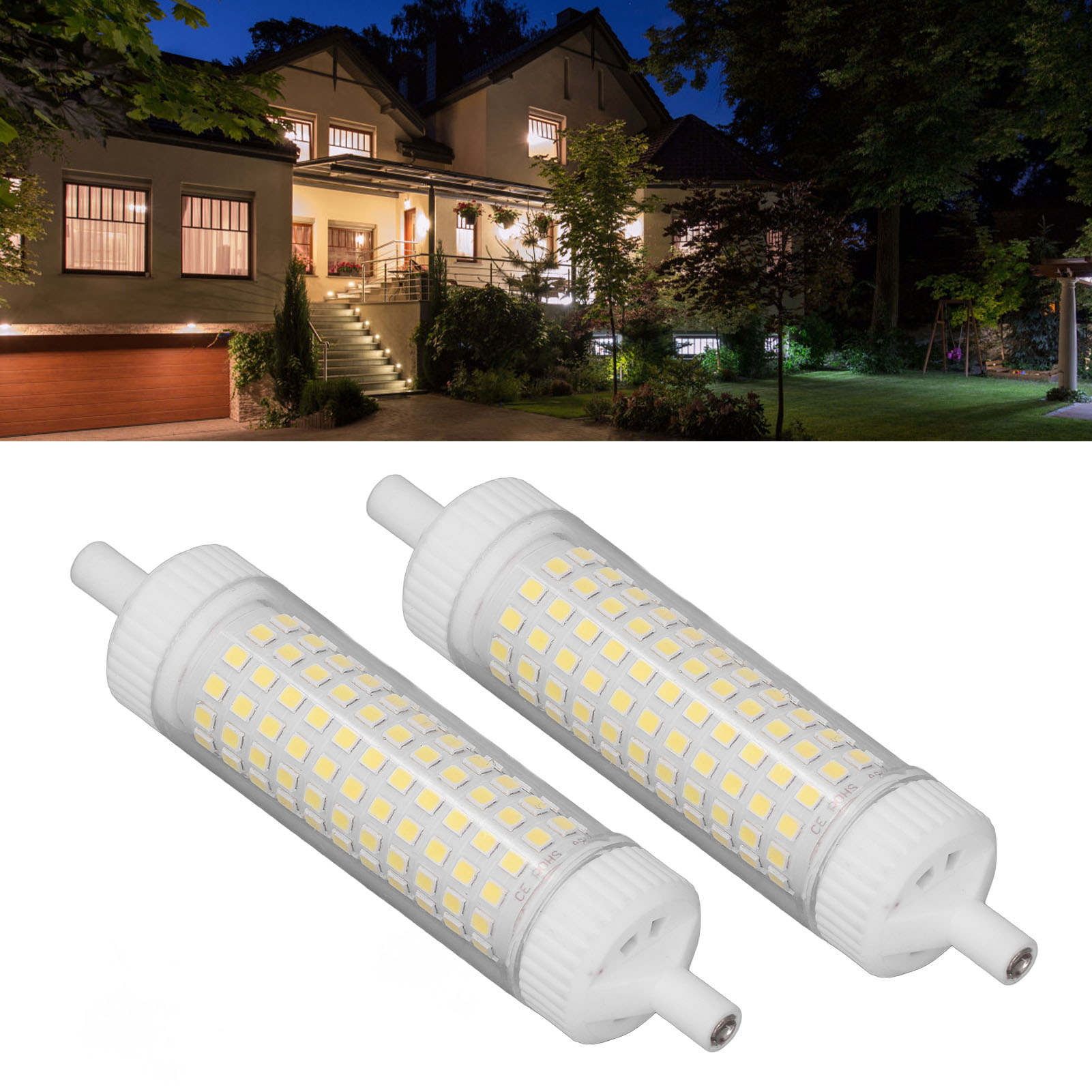 R7s 118-mm-led-lampe, Dimmbar, 15 W, Doppelsockel-spot, 154 Leds, Weißes Licht