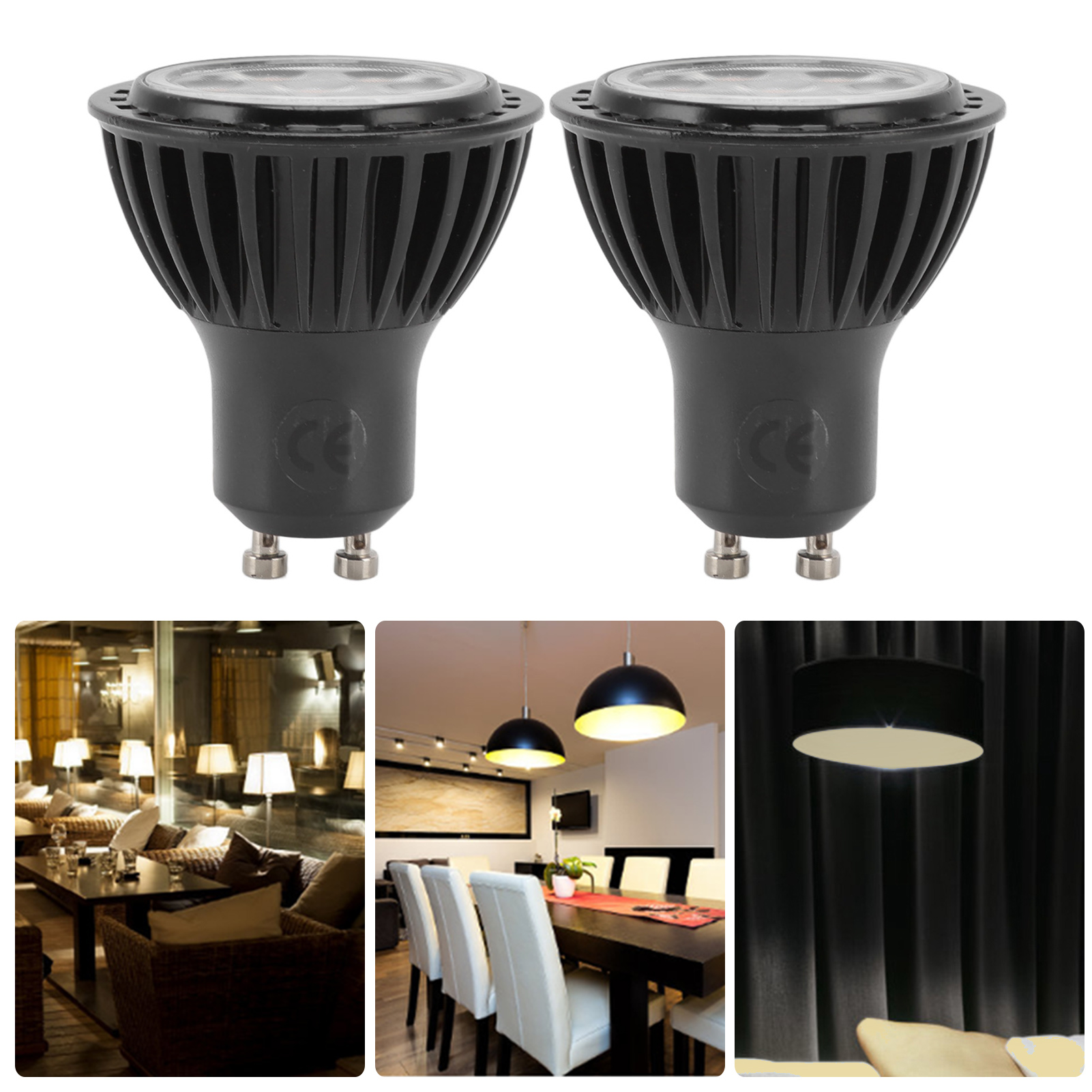 Gu10 7w Led-spot, Deckenleuchte, Thekenleuchte, 110–240v Warmweiß