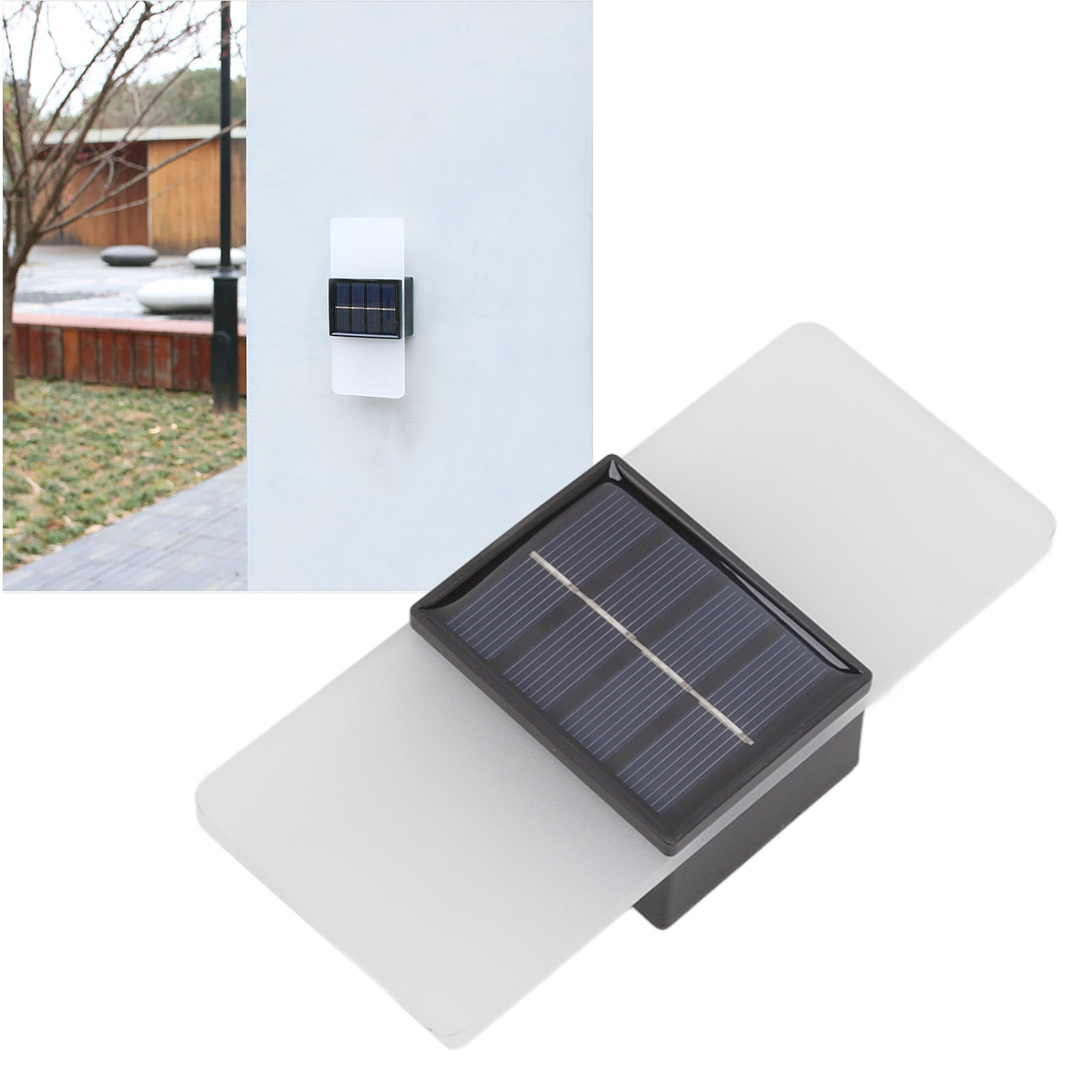 Solar-wandleuchte, Außenwandleuchte Für Garten Oder Hof, Wandleuchte Mit Nach Oben Und Unten Gerichteter Beleuchtung, Led-solar-wandleuchte