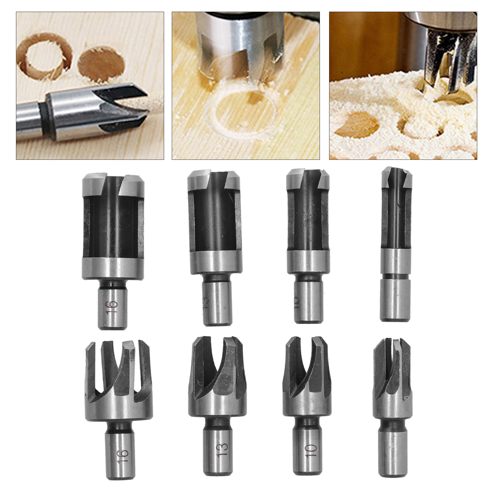 Set Mit 8 Lochsägen Für Die Holzbearbeitung, Korkextferner Aus Kohlenstoffstahl, Korkbohrer, Holzbearbeitungsbohrer, Klauen-schwalbenschwanzbohrer.
