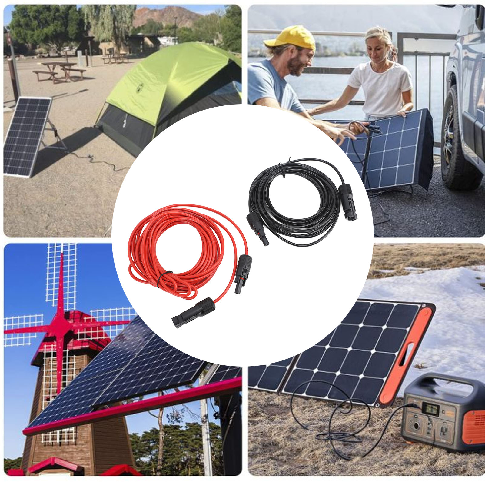 Meter Langes Photovoltaik-verlängerungskabel Für Solarmodule, 2,5 Quadratmillimeter Draht, Hocheffizientes 12awg Solar-verlängerungskabel, Rot + Schwarz.