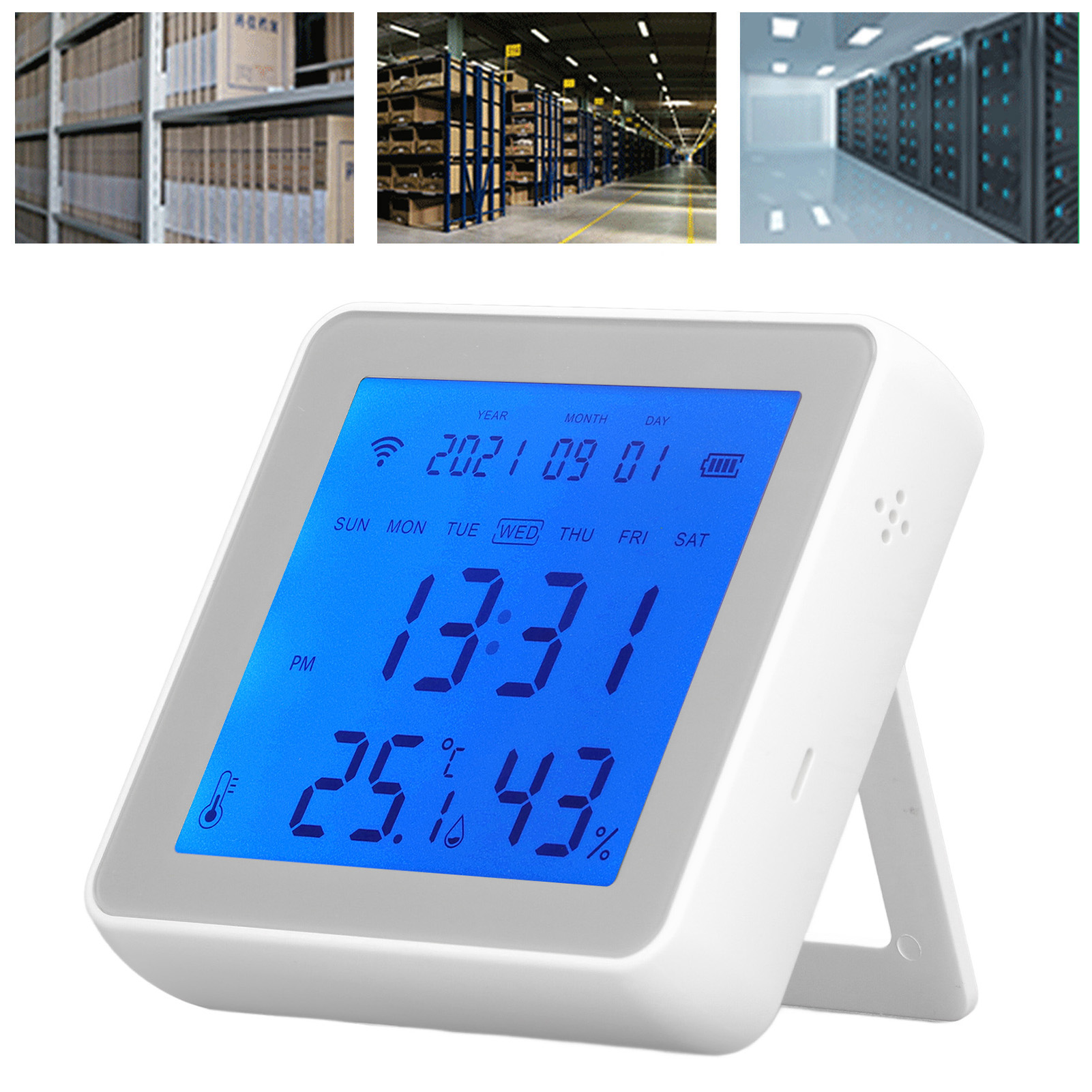 Tuya Smart Home Zigbee Temperatur- Und Feuchtigkeitssensor Mit Hintergrundbeleuchtetem Wecker (batterien Nicht Im Lieferumfang Enthalten)