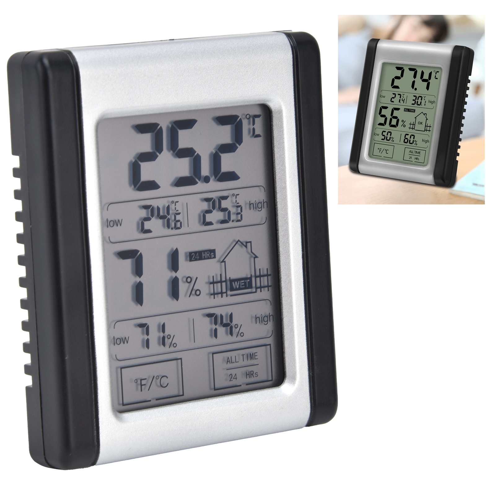 Hochpräzises Digitales Innenthermometer Und Hygrometer Mit Touchscreen Für Garten, Schlafzimmer Und Wohnbereich.