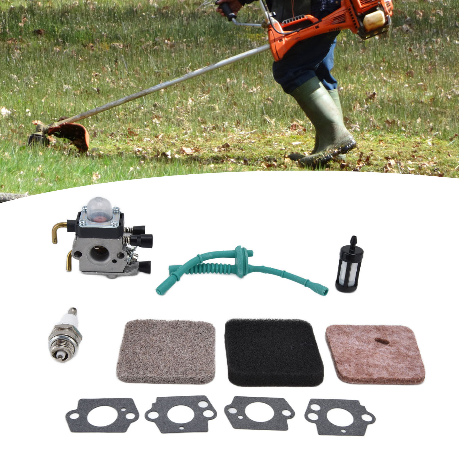 Vergaser, Luftfilter, Kraftstofffilter, Vergaserdichtungen Kompatibel Mit Stihl Modellen Fs38, Fs45, Fs46, Fs55, Km55 Und Fs85