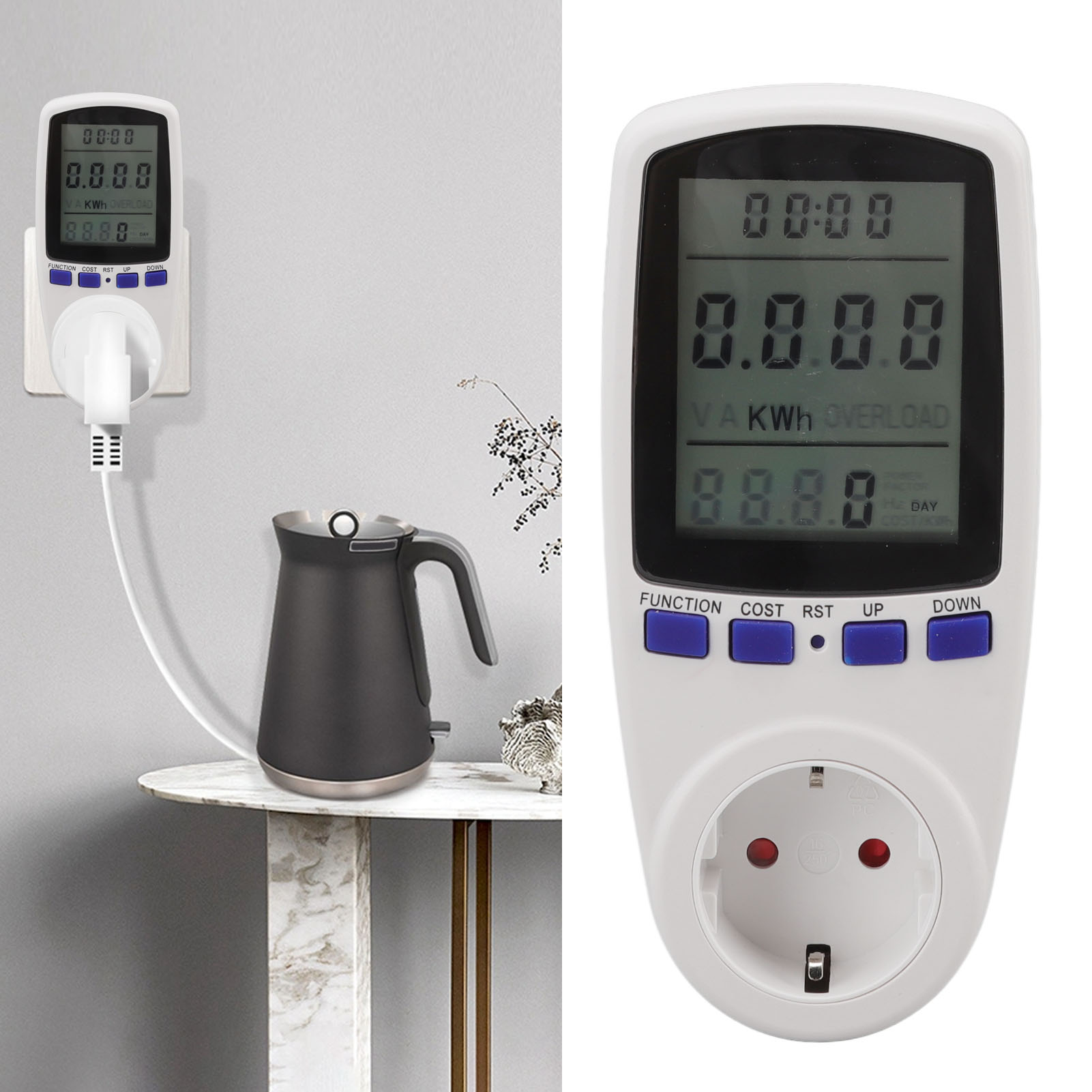Sz-508 Energiezählersteckdose, Verbrauchsmonitor, Spannungs-, Strom- Und Leistungsdetektor, Abrechnungszähler Für Haushaltsgeräte, Europäischer Standard 230 V