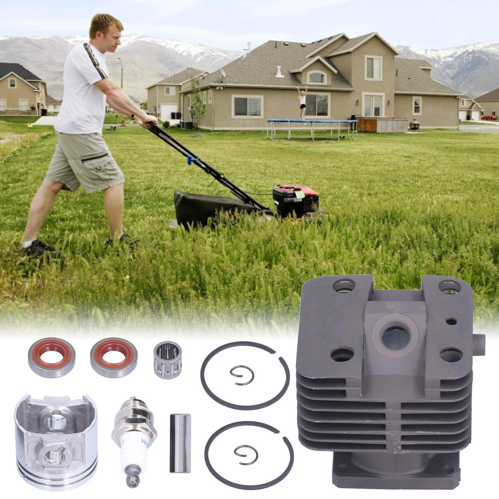 40-mm-zylinder-kolben-satz, Kompatibel Mit Stihl Fs250: Öldichtung, Zündkerze Und Zylinder-kolben.