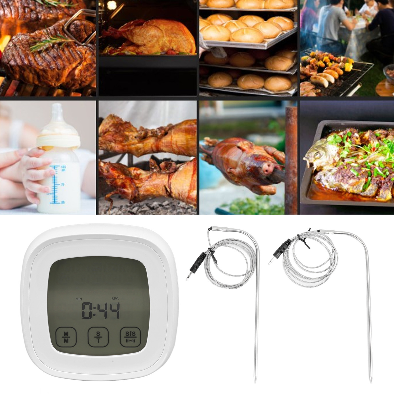 Digitales Elektronisches Wasserthermometer, Digitaler Küchentimer Mit Touchscreen Für Grill Und Barbecue.