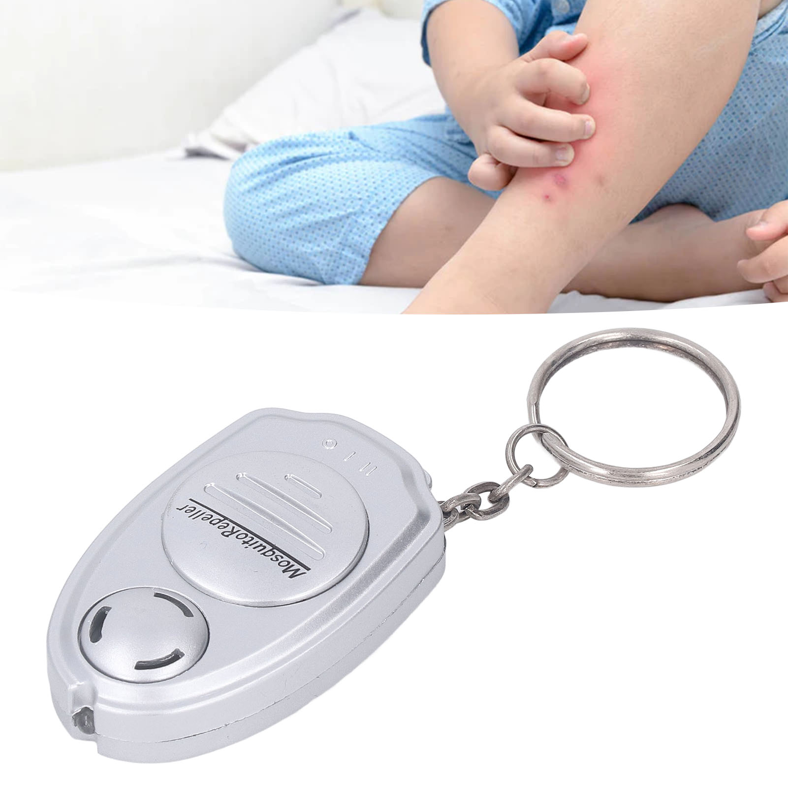Silberner Ultraschall-mückenabwehr-schlüsselanhänger, Elektronischer Mini-mückenabwehrer Für Babys