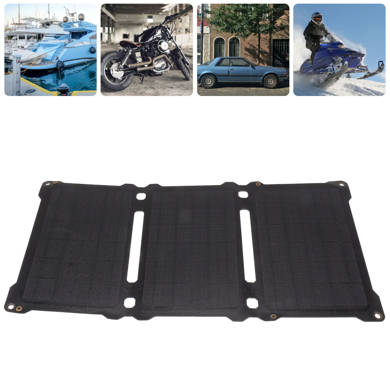 Faltbare Solartasche Aus Monokristallinem Silizium Mit 30 W Leistung, 3-fach Faltbares Ladegerät, Akku Mit Dual-usb-spannungsregler (18 V/5 V), Schwarz.