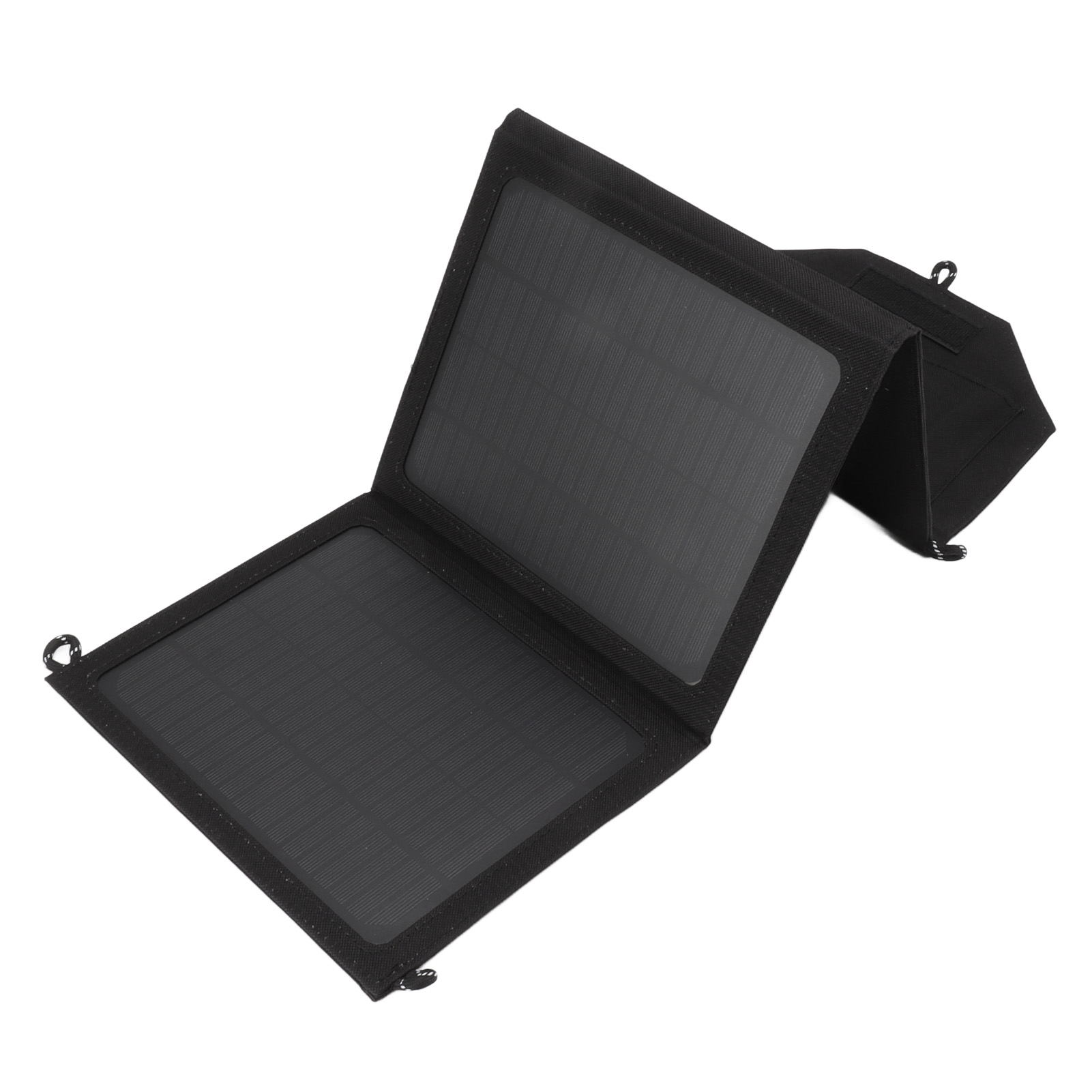 30-w-monokristallines Solarpanel, Dreiteilige Faltbare Verpackung, Zwei Usb-akkus, Geeignet Für Camping, Wandern Und Autofahrten, Schwarz.