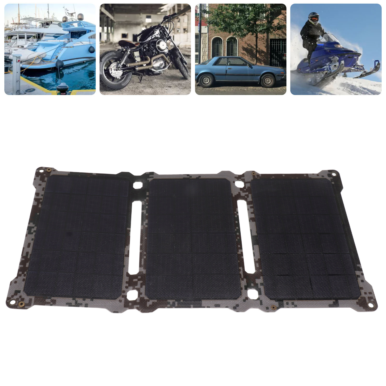 Faltbare Solartasche Mit 30 W Monokristallinem Silizium, 3-fach Faltbares Ladegerät, 18 V/5 V Dual-usb-spannungsregler, Energiespeicherbatterie, Tarnmuster.