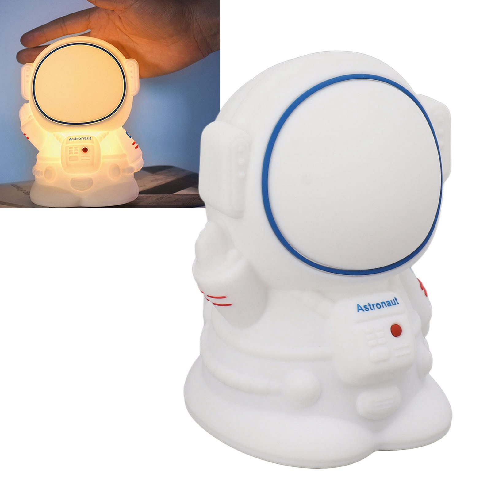 Kreatives, Berührungsempfindliches Silikon-nachtlicht Für Mädchenzimmer, Nachttischlampe, Stilllampe, Astronauten-thema