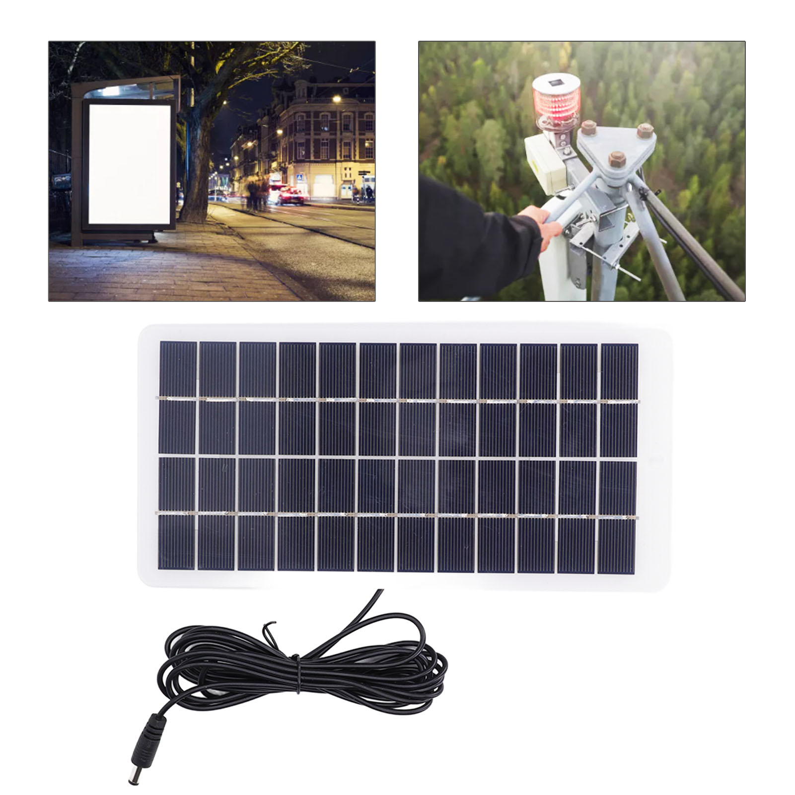 5w 12v Polykristallines Silizium-solarpanel Mit Dc-schnittstelle Zum Laden Von 3,7v-batterien - Für Die Gartenbeleuchtung Im Freien.