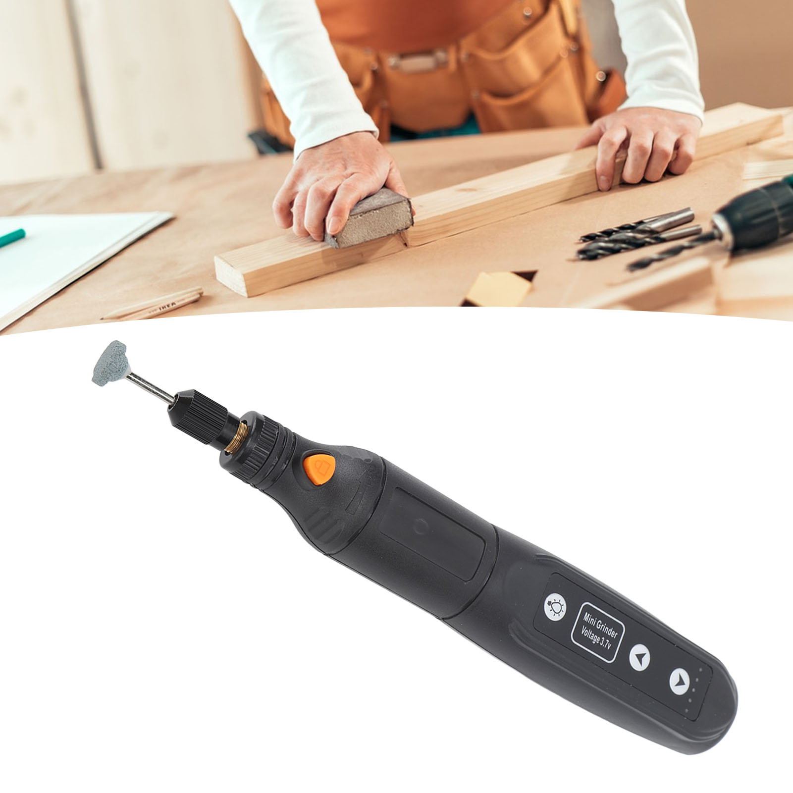 Wiederaufladbarer 3,7-v-elektroschleifer Mit Herausnehmbarem Akku, Kleiner Elektroschleifer, Bohrer, Polierer, Schleifmaschine, Diy-graviermaschine, Lithium-akku-elektroschleifer.