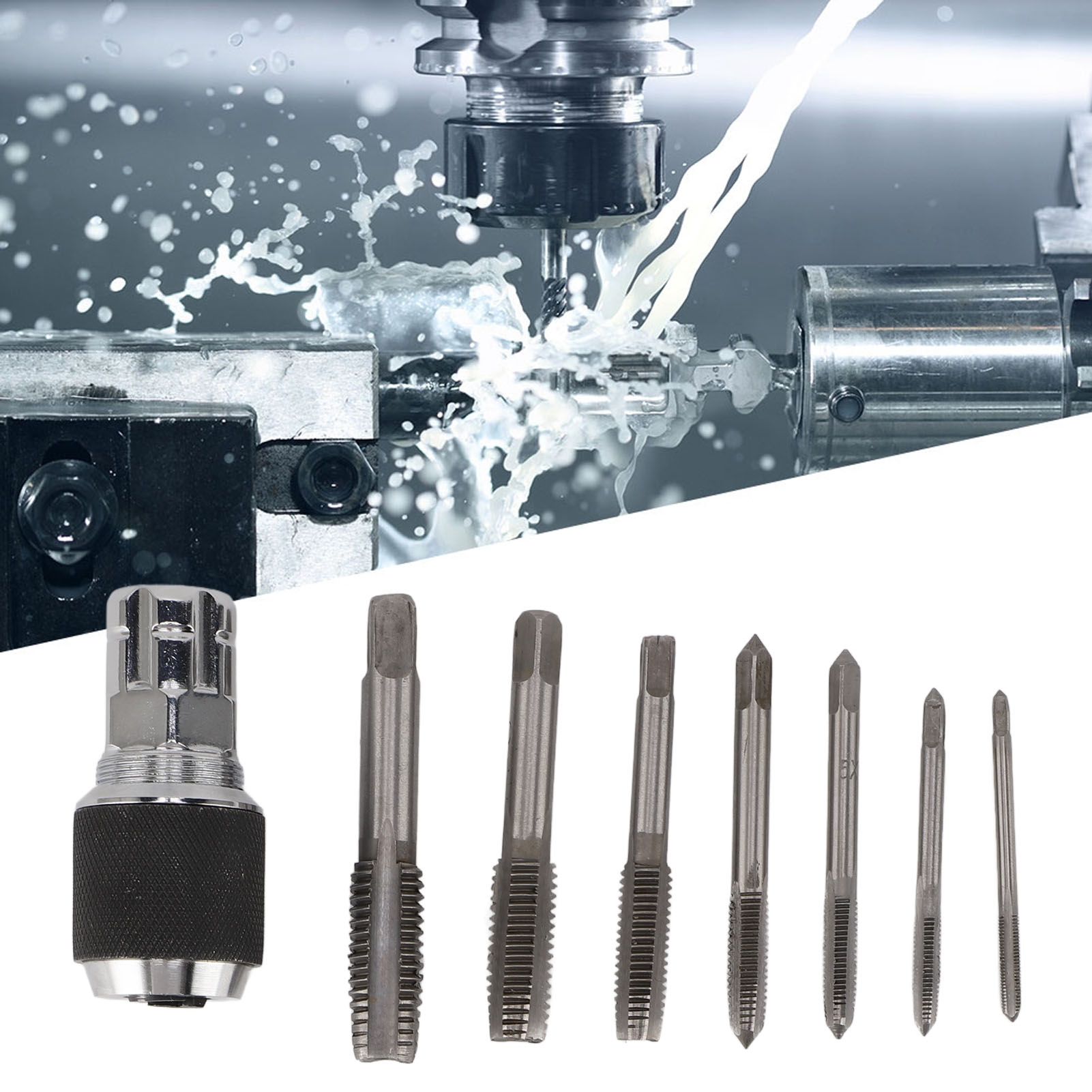 M3-m12-gewindeschneidfutter Sind Mit M19-schlüsseln Mit Einem Innendurchmesser Von 3/8" Kompatibel. Sie Werden Zusammen Mit Steckschlüsseln In Einem Futter- Und Gewindeschneidschlüsselsatz Verwendet.