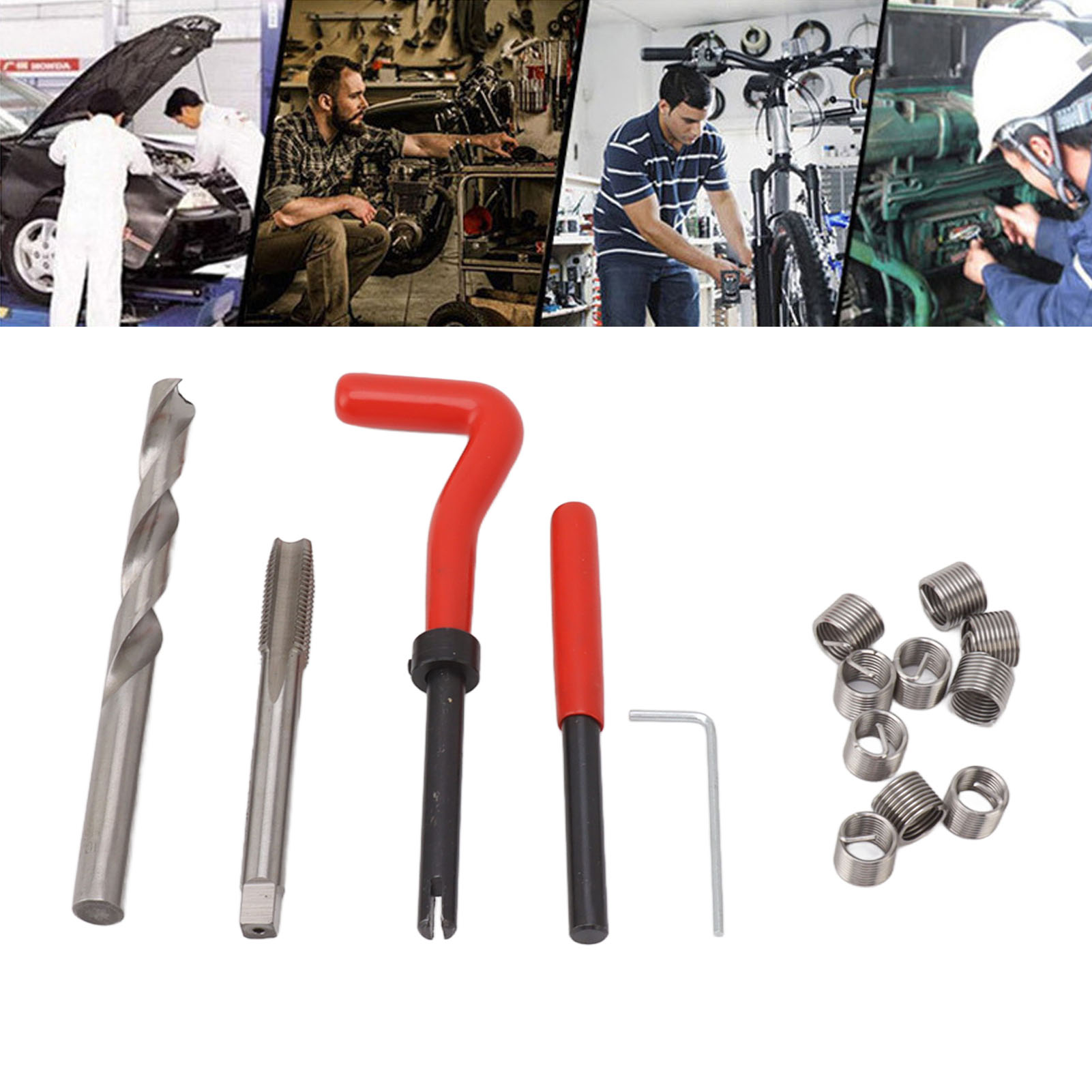 Kfz-gewindereparaturwerkzeug M10x1,25, Gewindebohrer, Zündkerzengewindebohrer, Gewindereparaturwerkzeug-set, Durchmesser