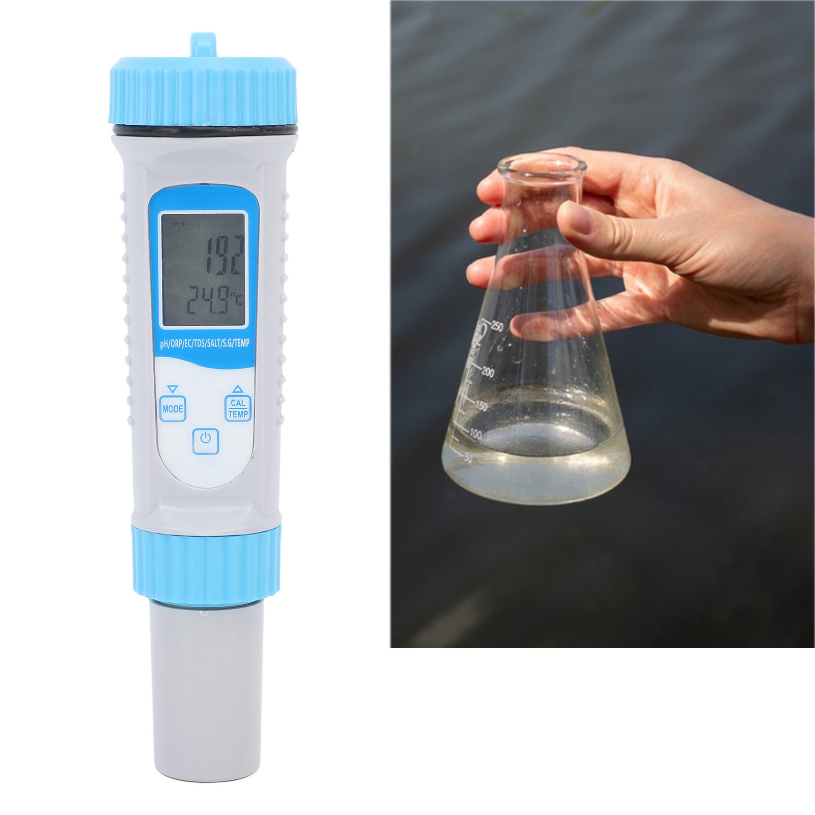 7-in-1 Bluetooth-wasserqualitätstester-stift Mit Hintergrundbeleuchtung, Testinstrument Für Die Hydrokultur Im Haushalt