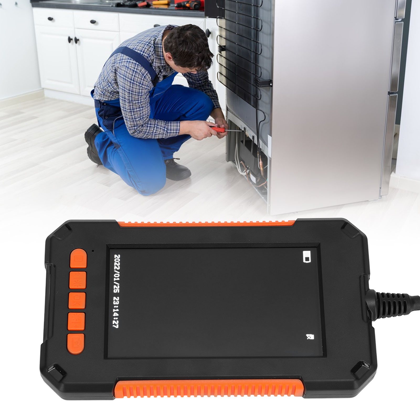 4,3-zoll-teleobjektiv-endoskop Mit 1080p-hd-kamera Zur Reparatur Von Rohren, Klimaanlagen Und Kühlschränken.