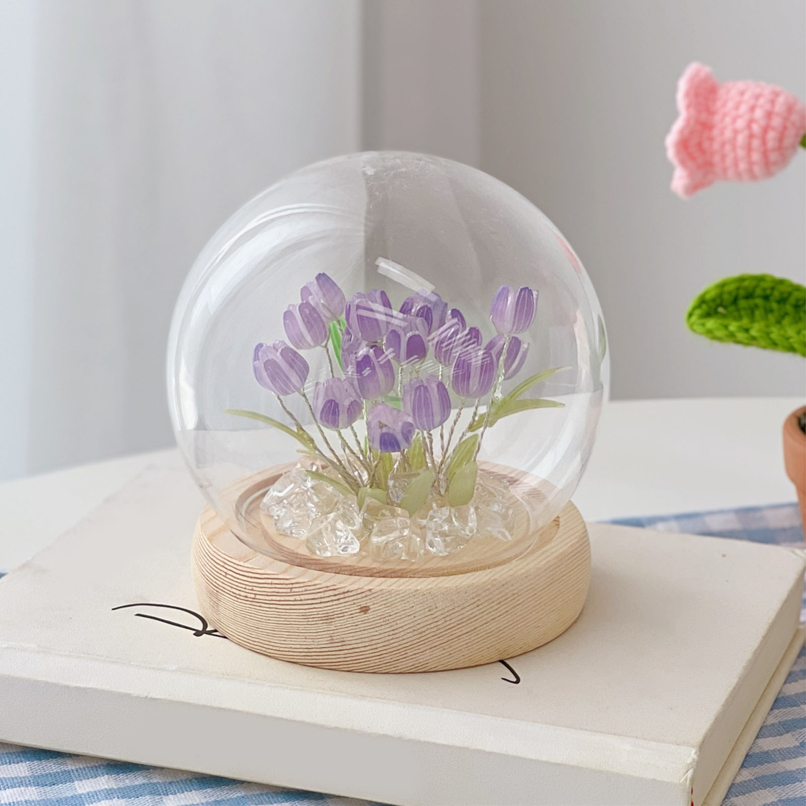 Tulpenförmige Led-nachttischlampe, Künstliche, Blumenförmige Nachttischlampe (moderner Stil).