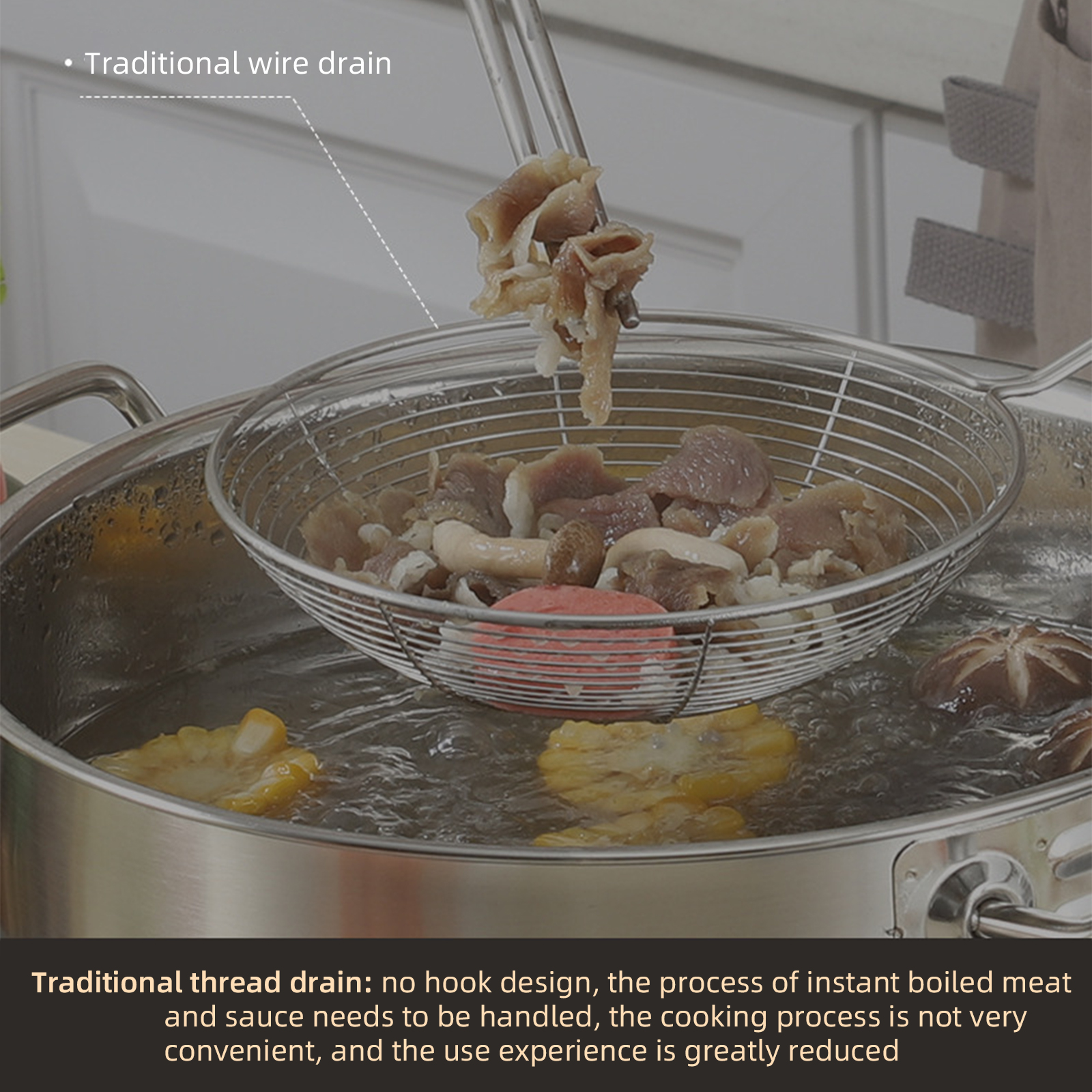 Haushaltssieb Aus Edelstahl Für Chinesisches Fondue, Teigtaschen, Nudeln Und Andere Gerichte.
