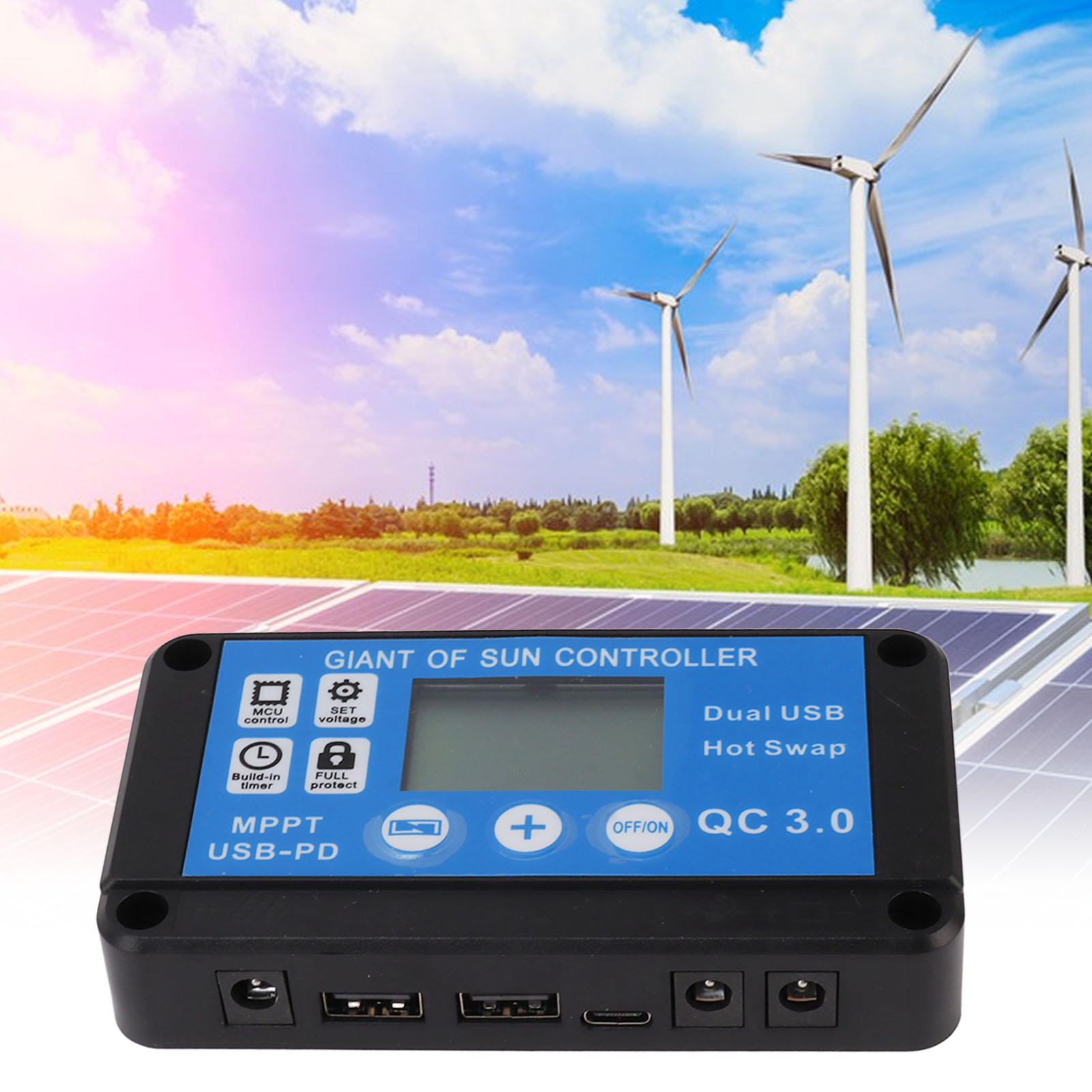 30-w-solarpanel, Dualer 18-v-/5-v-usb-ausgang, Wasserdichter 12-v-/24-v-controller-satz