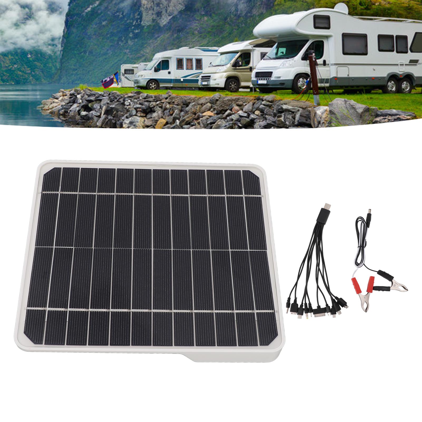 10-w-solar-ladepanel Für Die Autozündung, Zum Laden Von Mobiltelefonen Und 12-v-batterien