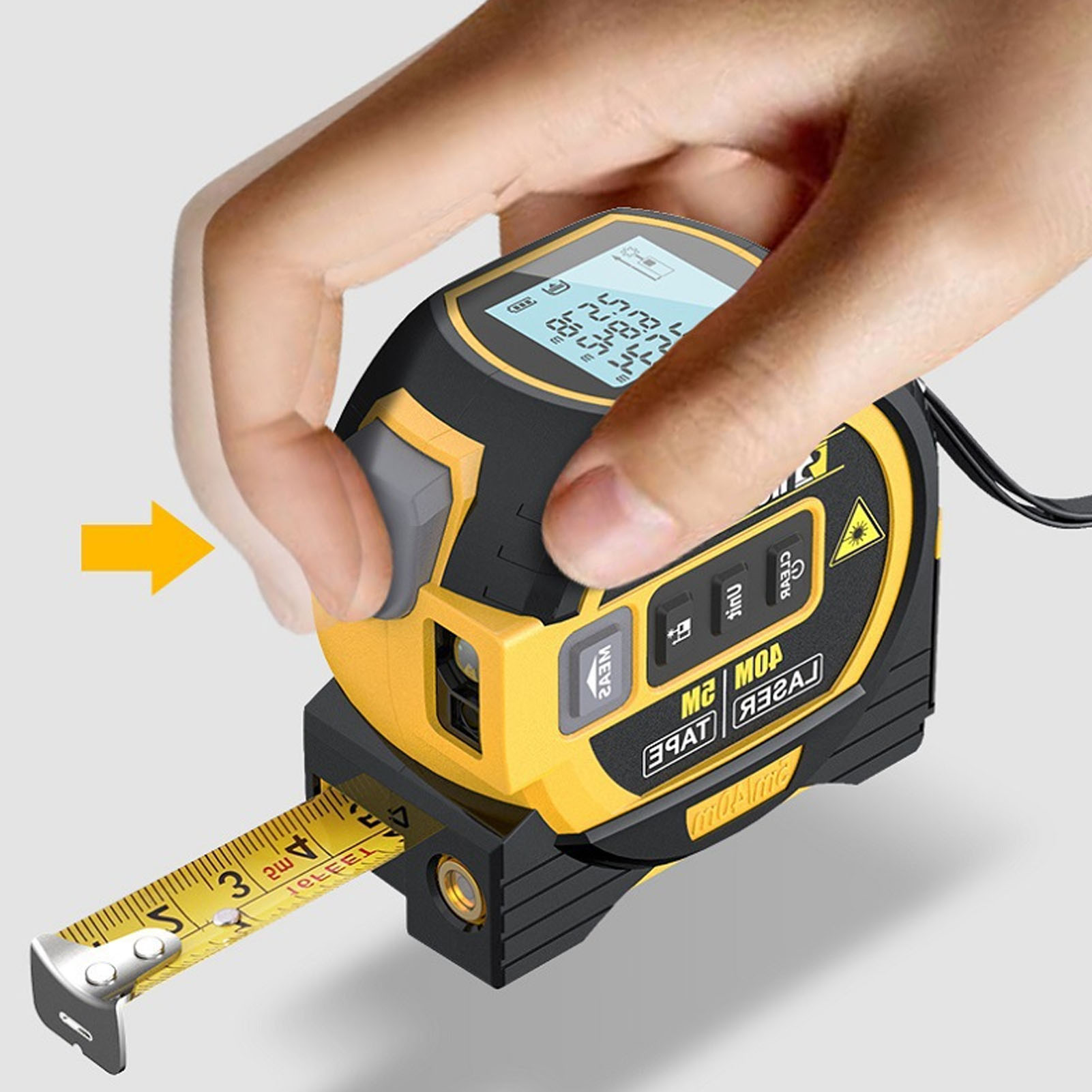 40 M 3-in-1 Laser-maßband, Gelb
