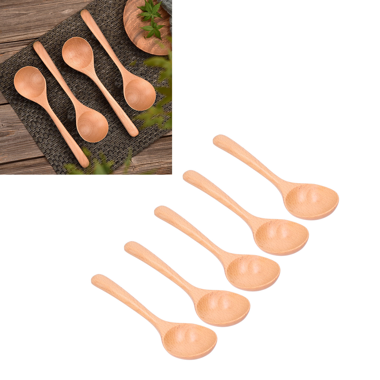 Große, Runde Japanische Schöpfkelle Mit Langem Griff (20 X 6 Cm), Porridge-schöpfkelle, Rührkelle, Ramen-schöpfkelle, Naturholzfarbe.
