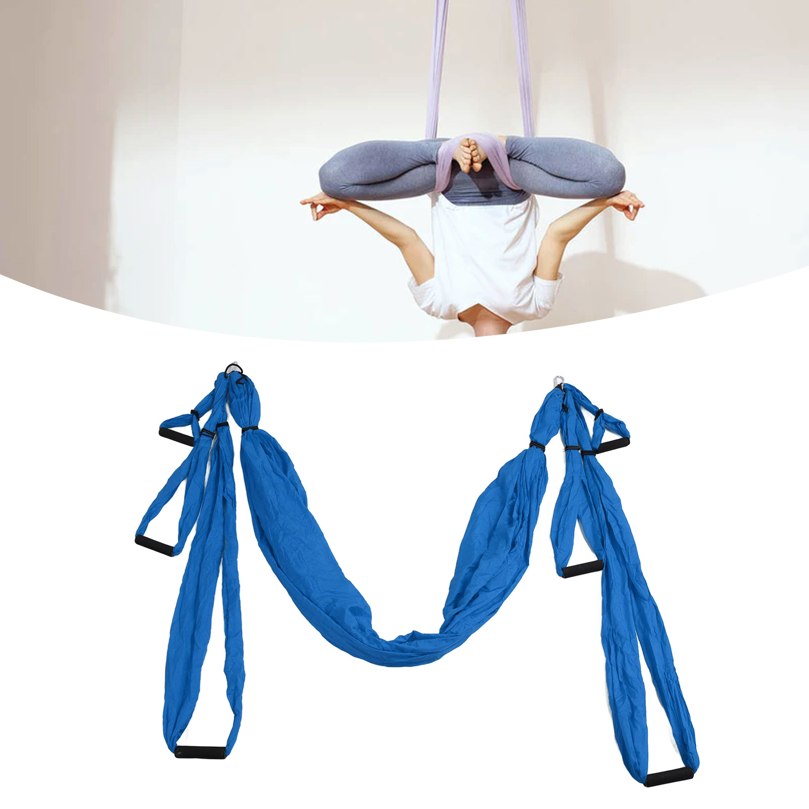 Indoor-hängematte Für Aerial Yoga, Yogaschaukel, Fitness-hängematte, Outdoor-fallschirmstoff, Tiefblaue Anti-schwerkraft