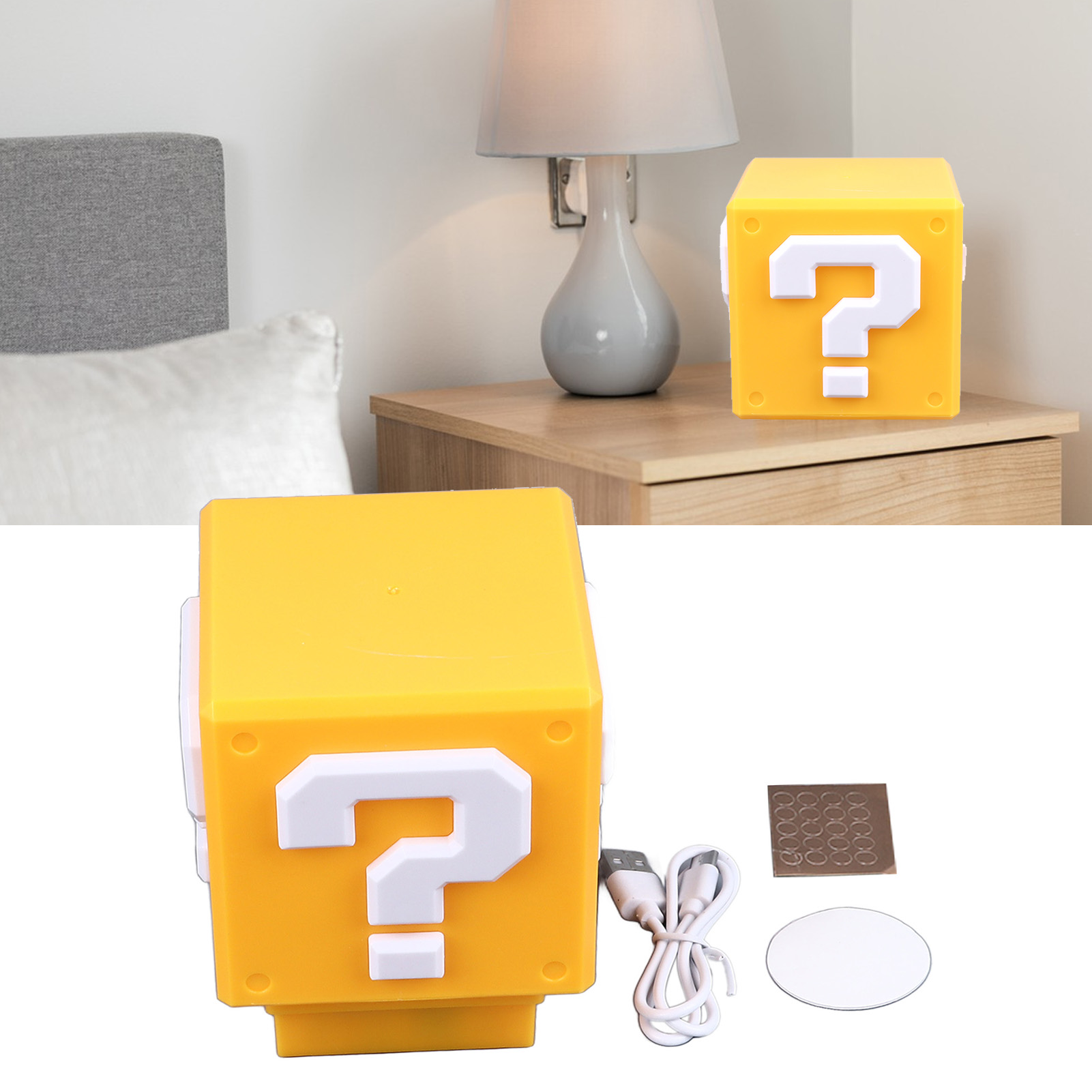 Wiederaufladbare Led-nachtlampe Mit Ton Und Fragezeichen, Quadratische Fragezeichenlampe, Schreibtischlampe, Nachttischlampe – Wiederaufladbare Fragezeichenlampe