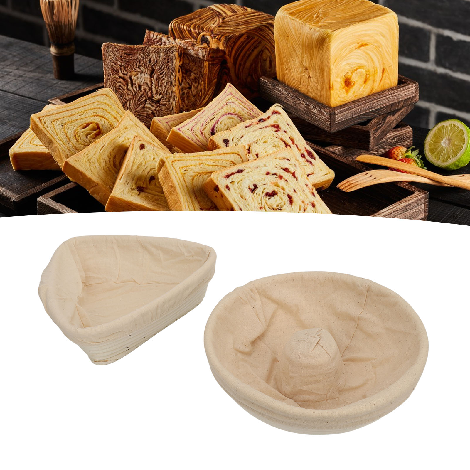25 Cm Dreieckige Und Runde Brotbackform Aus Weide Mit Gärkorb