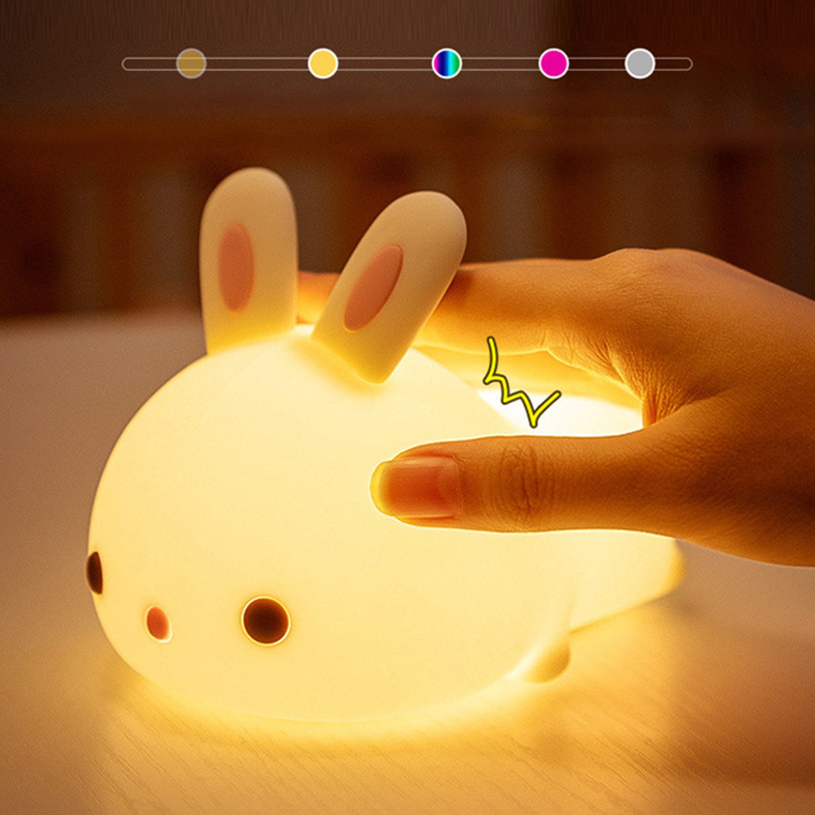 Silikon-hasen-nachtlicht, Nachttischlampe, Kreative, Romantische Und Magische Tischlampe In Hasenform.